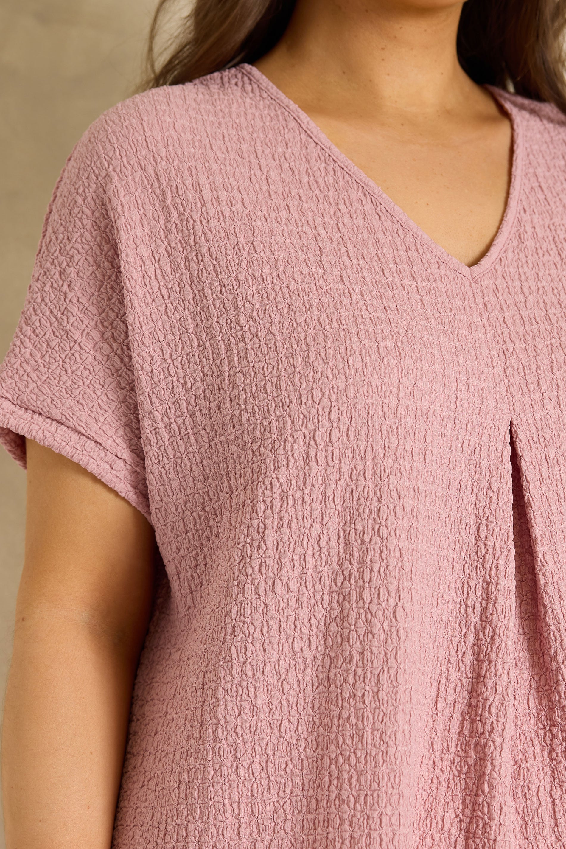 EVANS Plus Size Blush Pink Plisse Pleat Top | Evans  4
