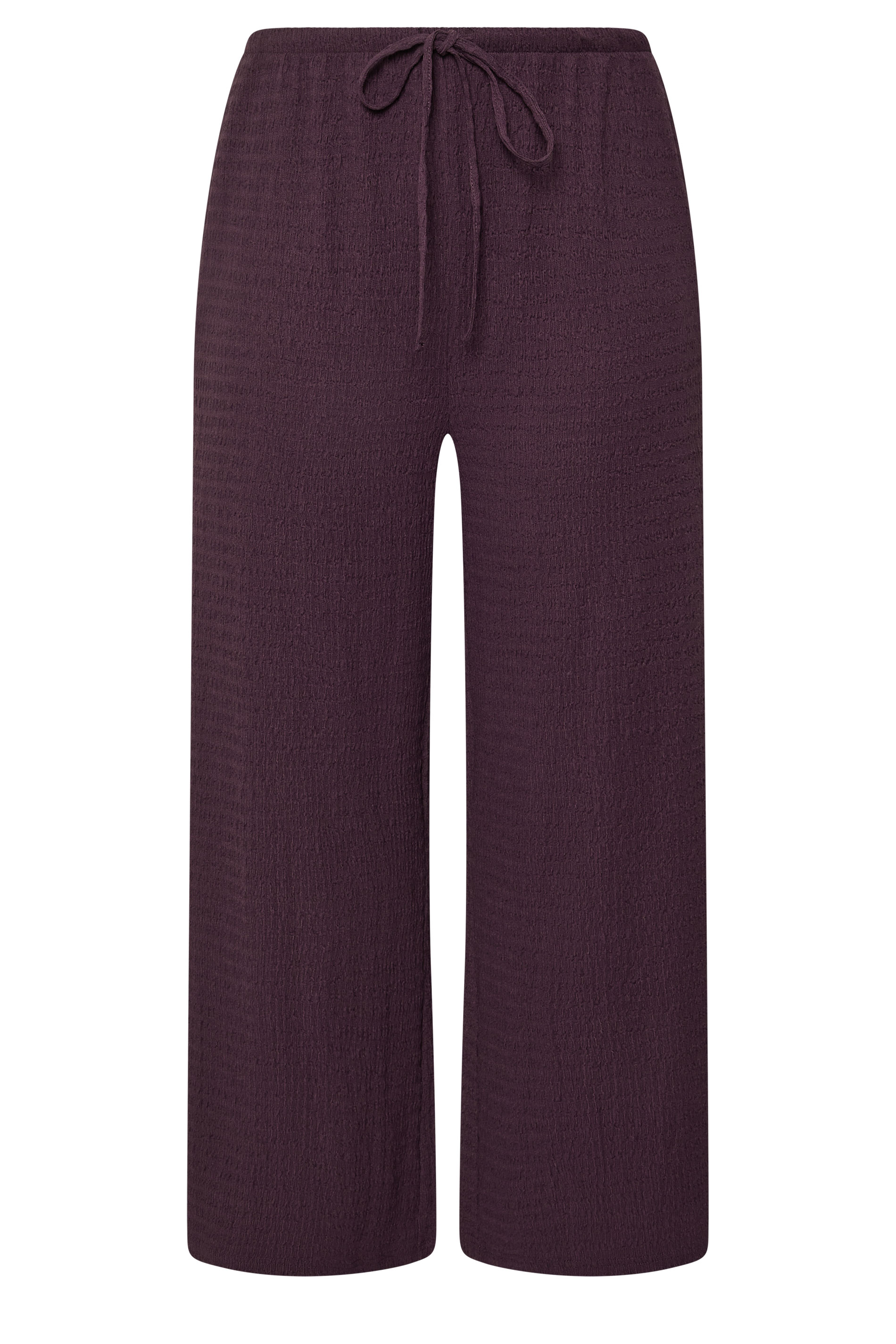YOURS Plus Size Purple Wide Leg Crinkle Trousers | Yours Clothing 6