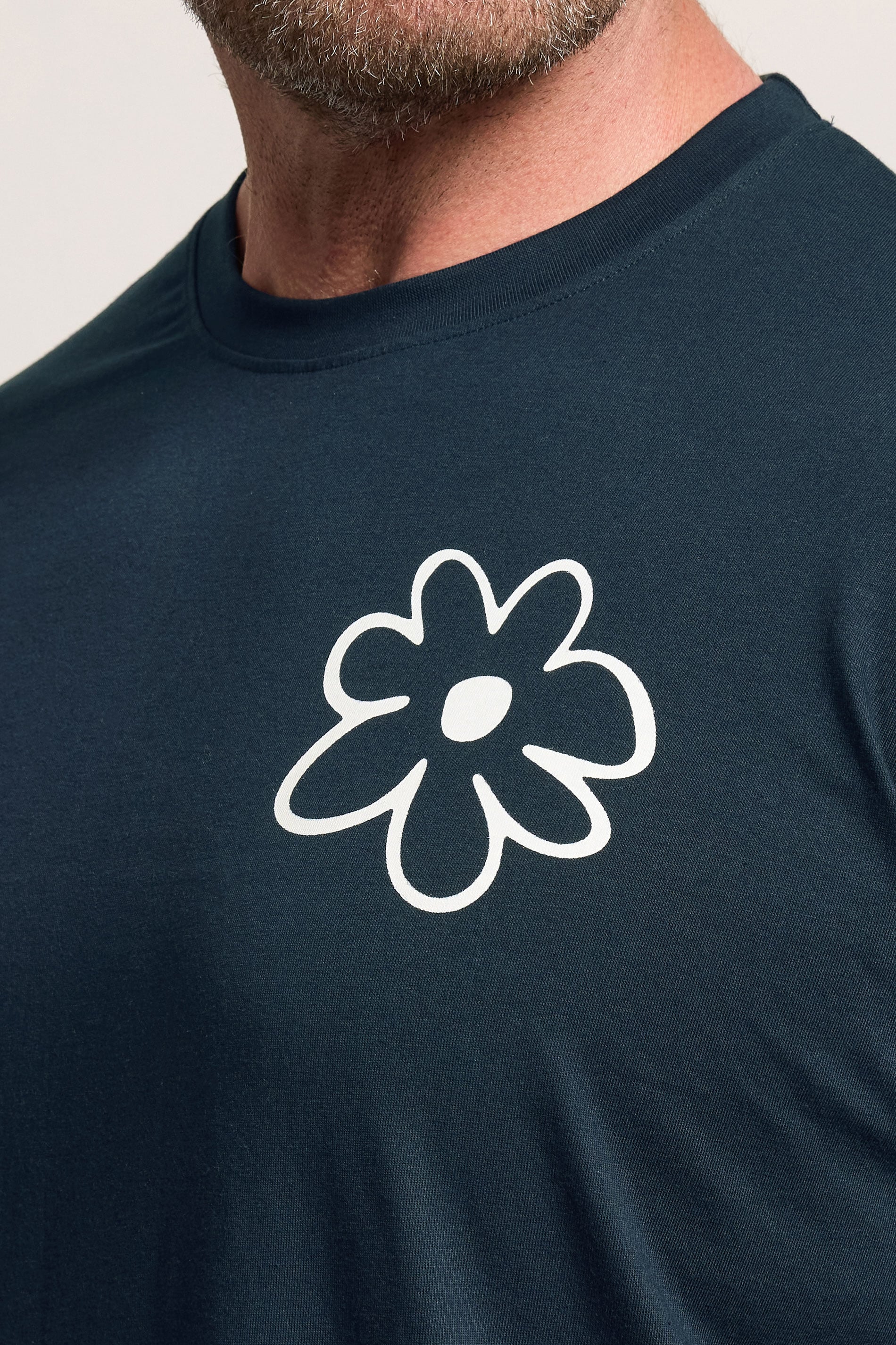BadRhino Big & Tall Navy Blue Extra Long Flower Graphic T-Shirt | BadRhino 5