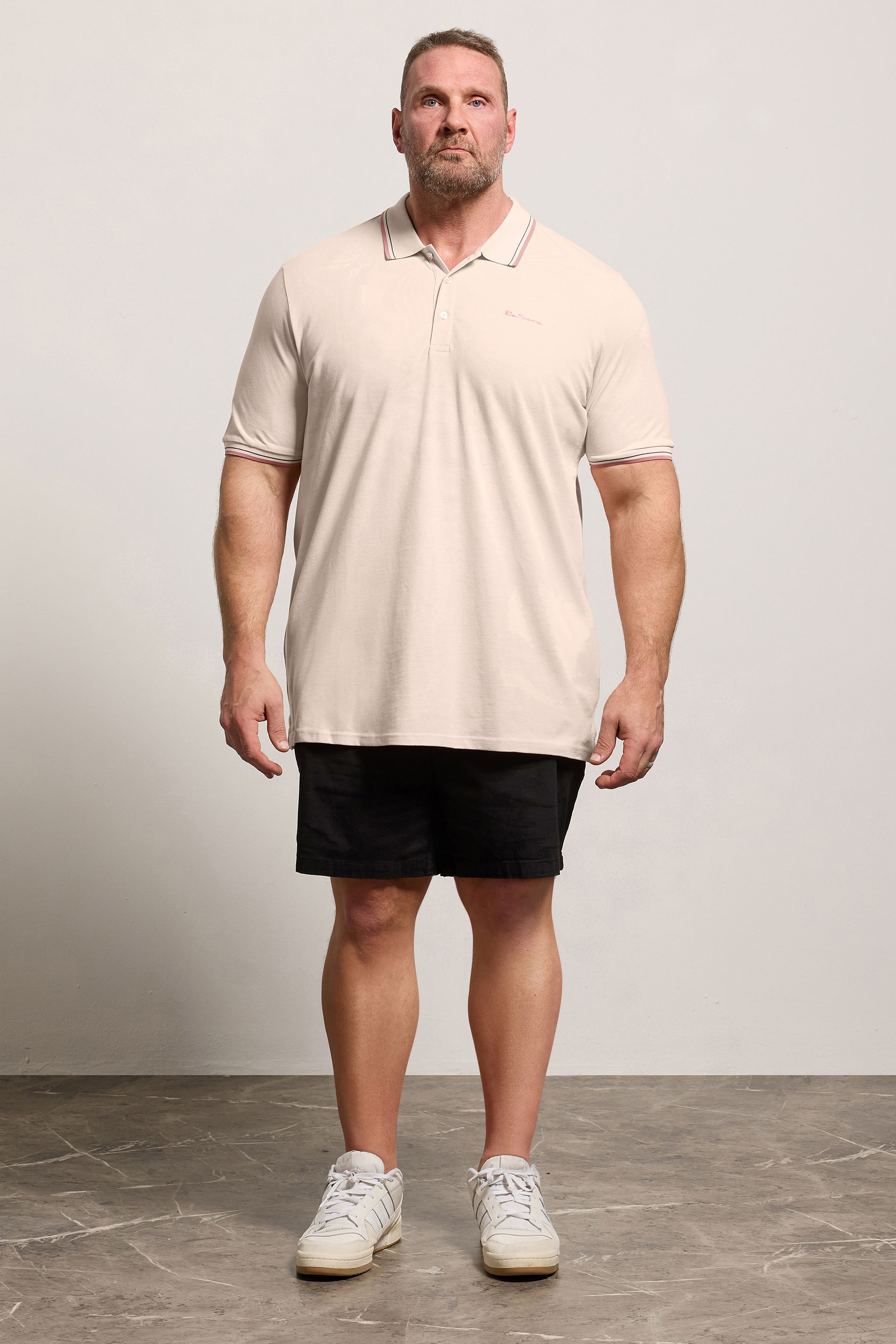 Ben Sherman Big & Tall Lake Blue Signature Pique Polo Shirt | BadRhino 1