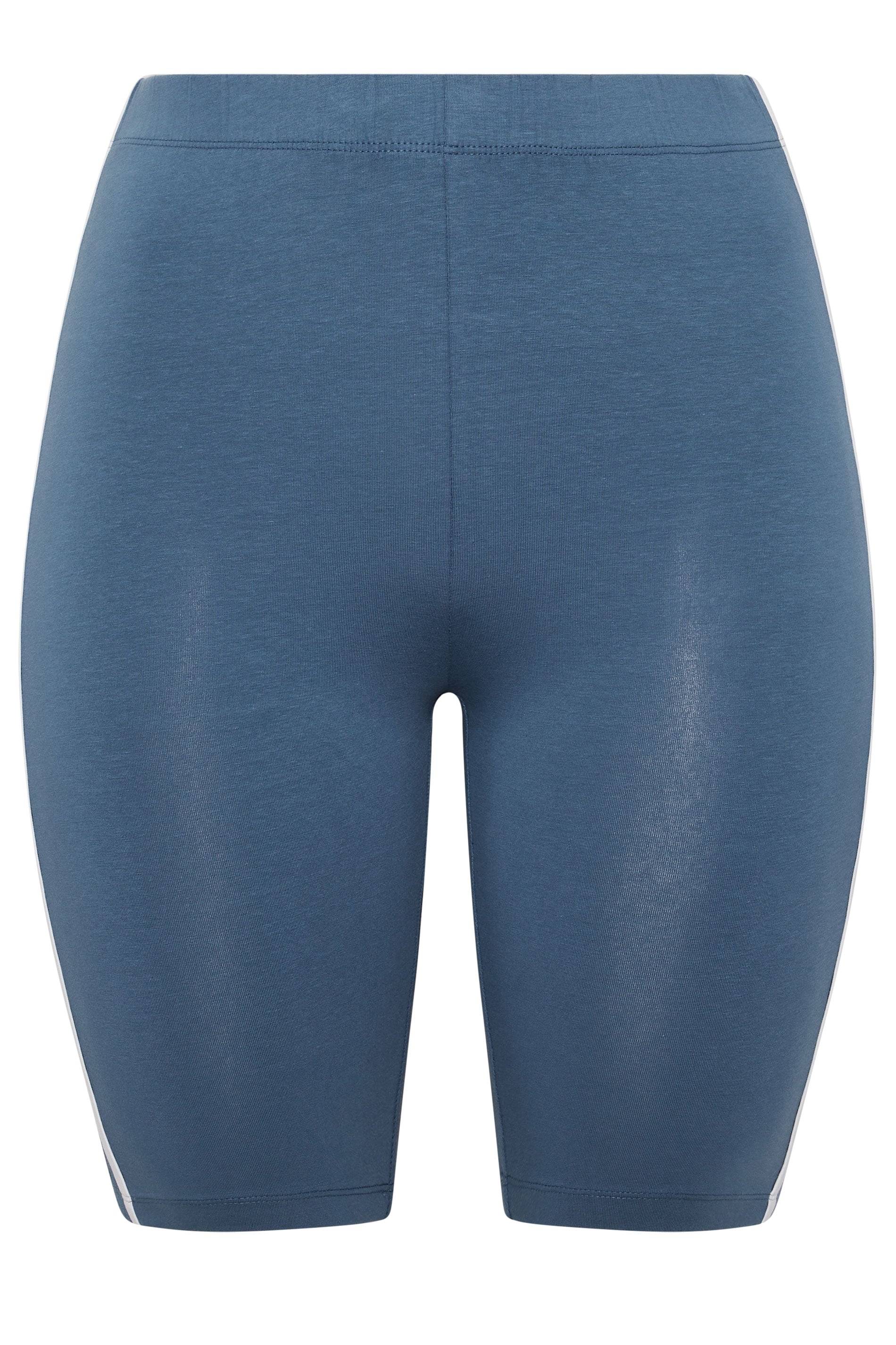 YOURS ACTIVE Plus Size Blue Side Contrast Stripe Shorts | Yours Clothing 5