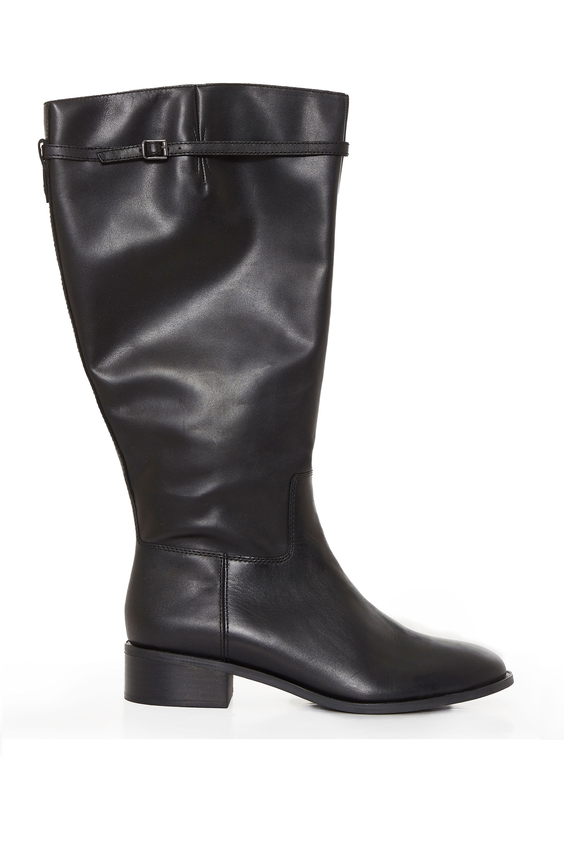 FRANCO SARTO Black Belaire Leather Calf Boots | Long Tall Sally
