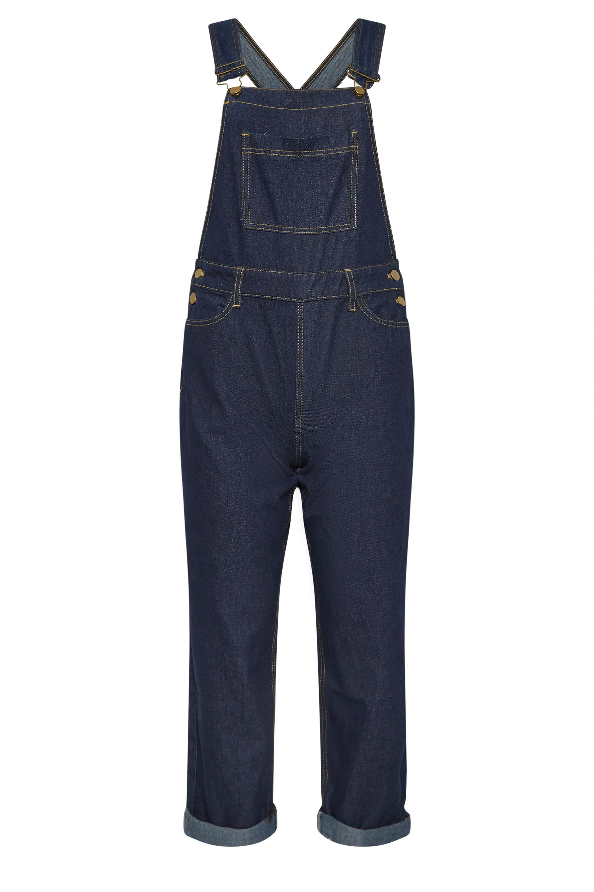 PixieGirl Petite Women's Indigo Blue Straight Leg Cotton Dungarees | PixieGirl 5