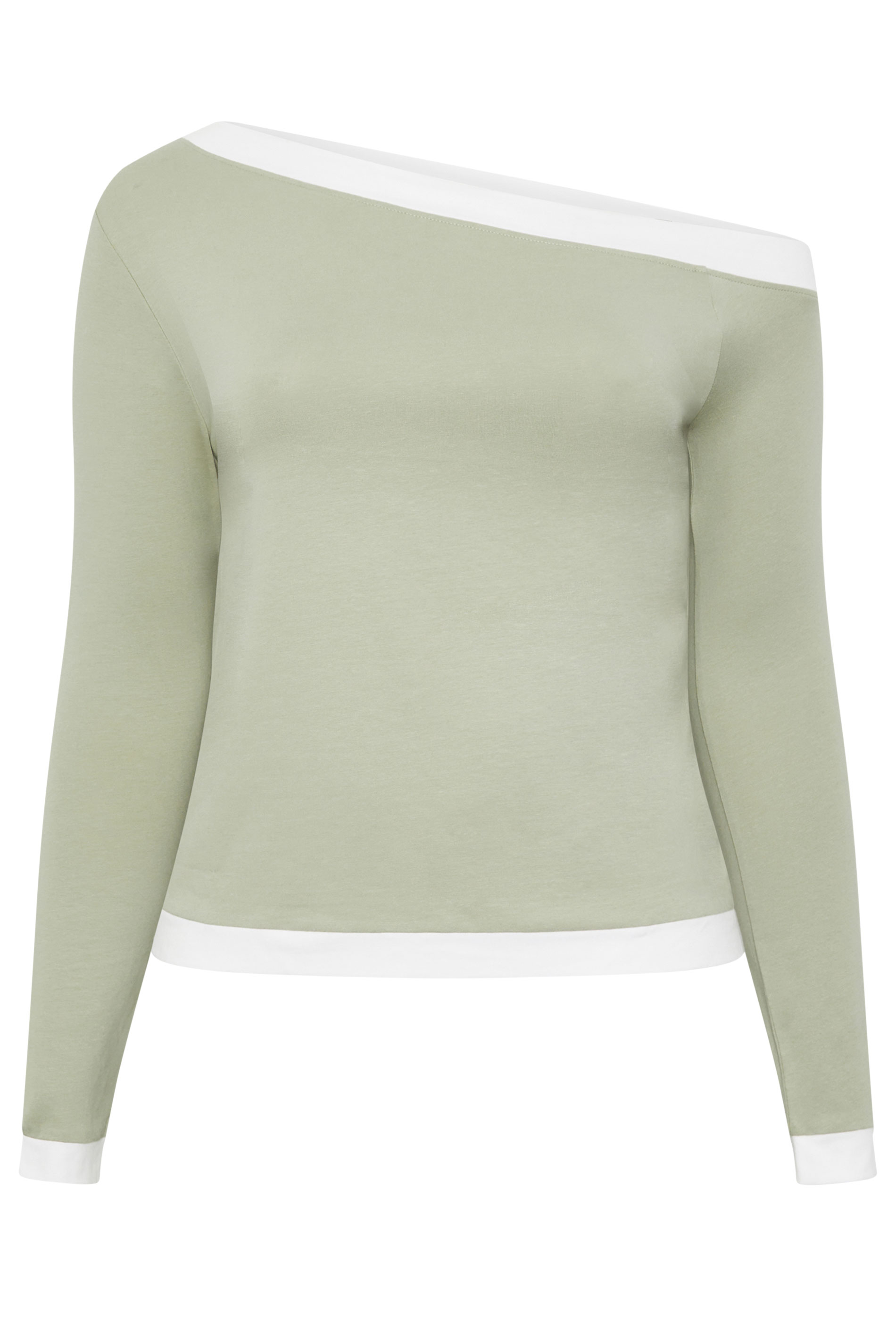 LIMITED COLLECTION Plus Size Sage Green Contrast Off Shoulder Top | Yours Clothing 5