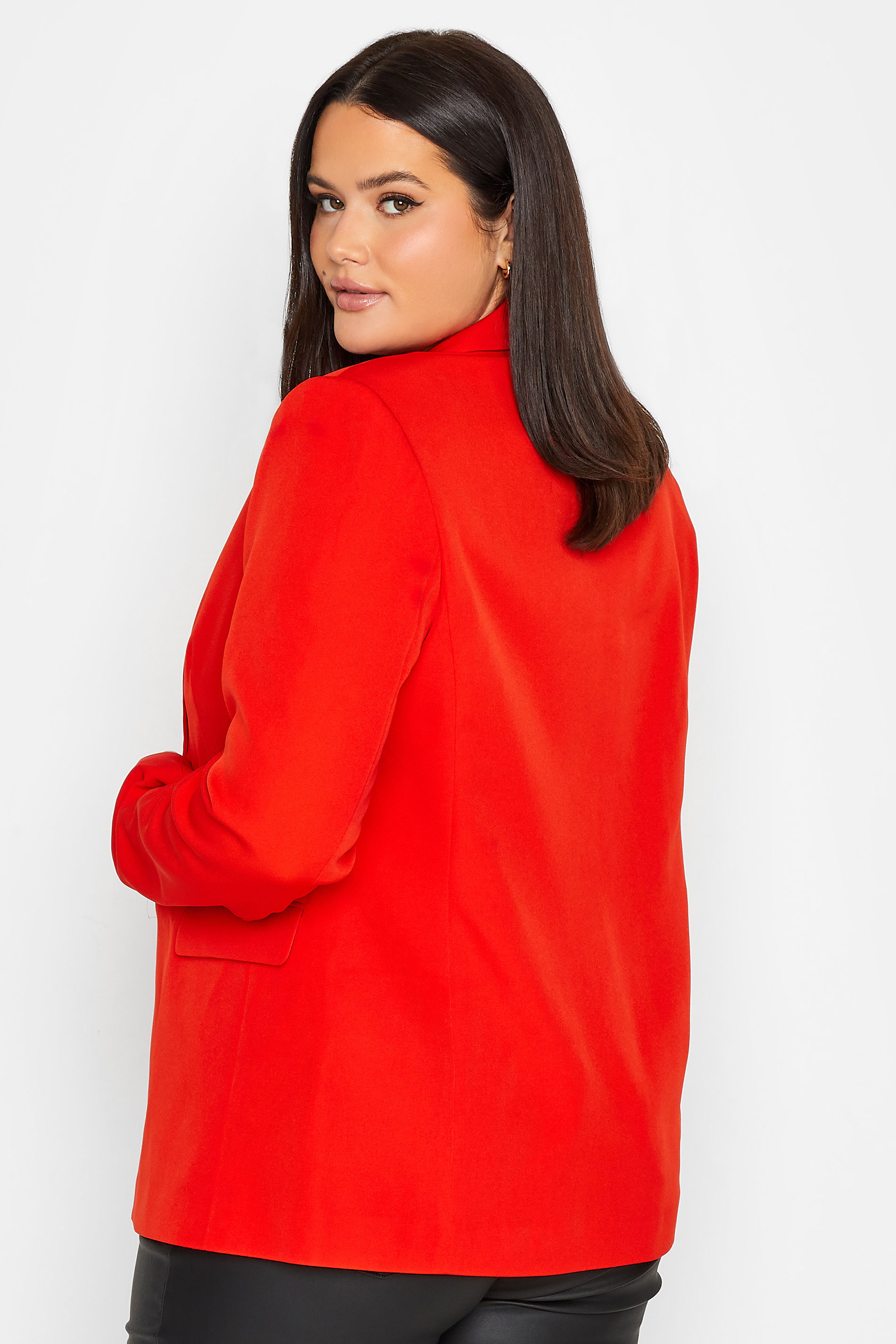 LTS Tall Women's Red Long Sleeve Scuba Crepe Blazer | Long Tall Sally 3