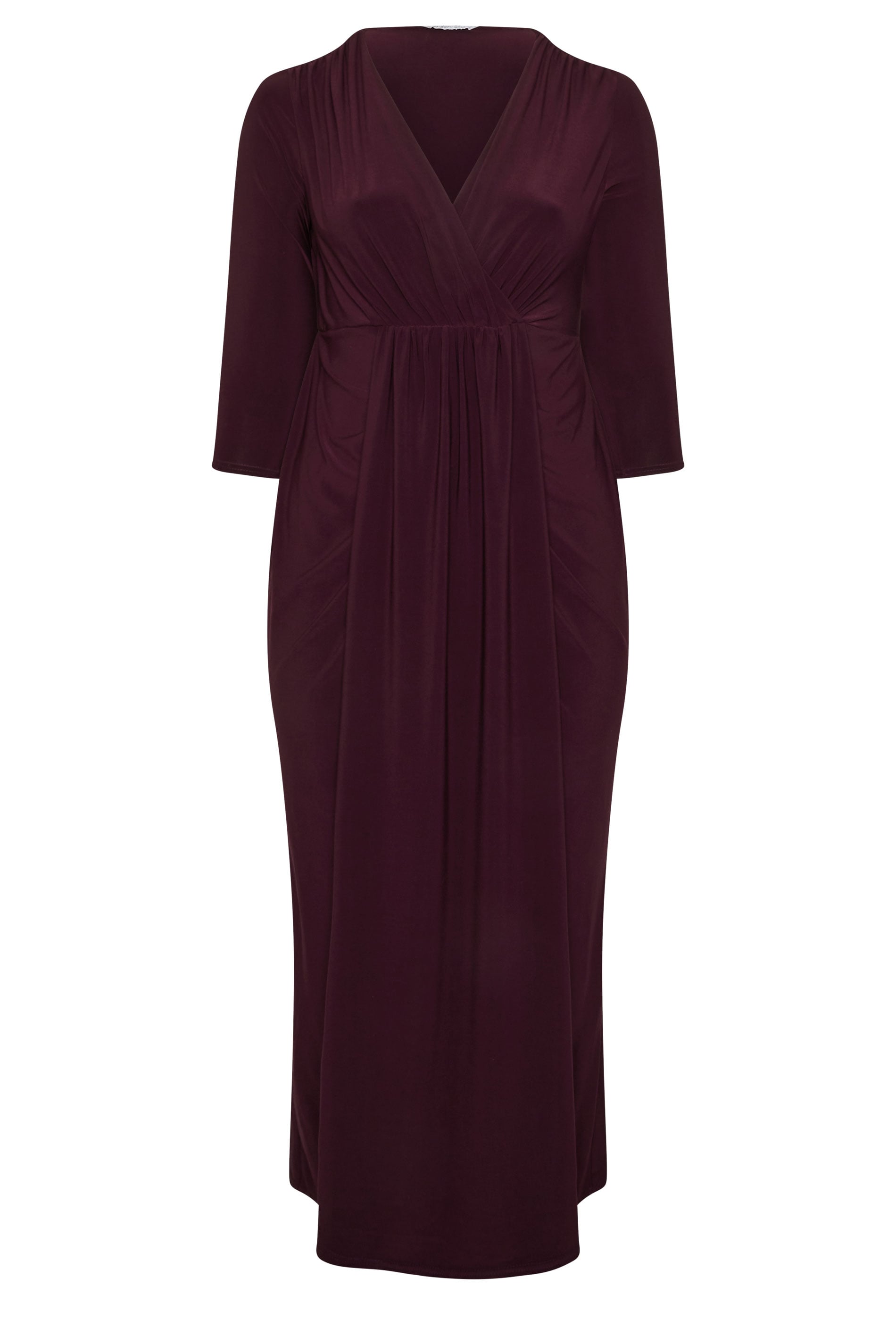 YOURS LONDON Plus Size Purple Maxi Drape Dress | Yours Clothing 5
