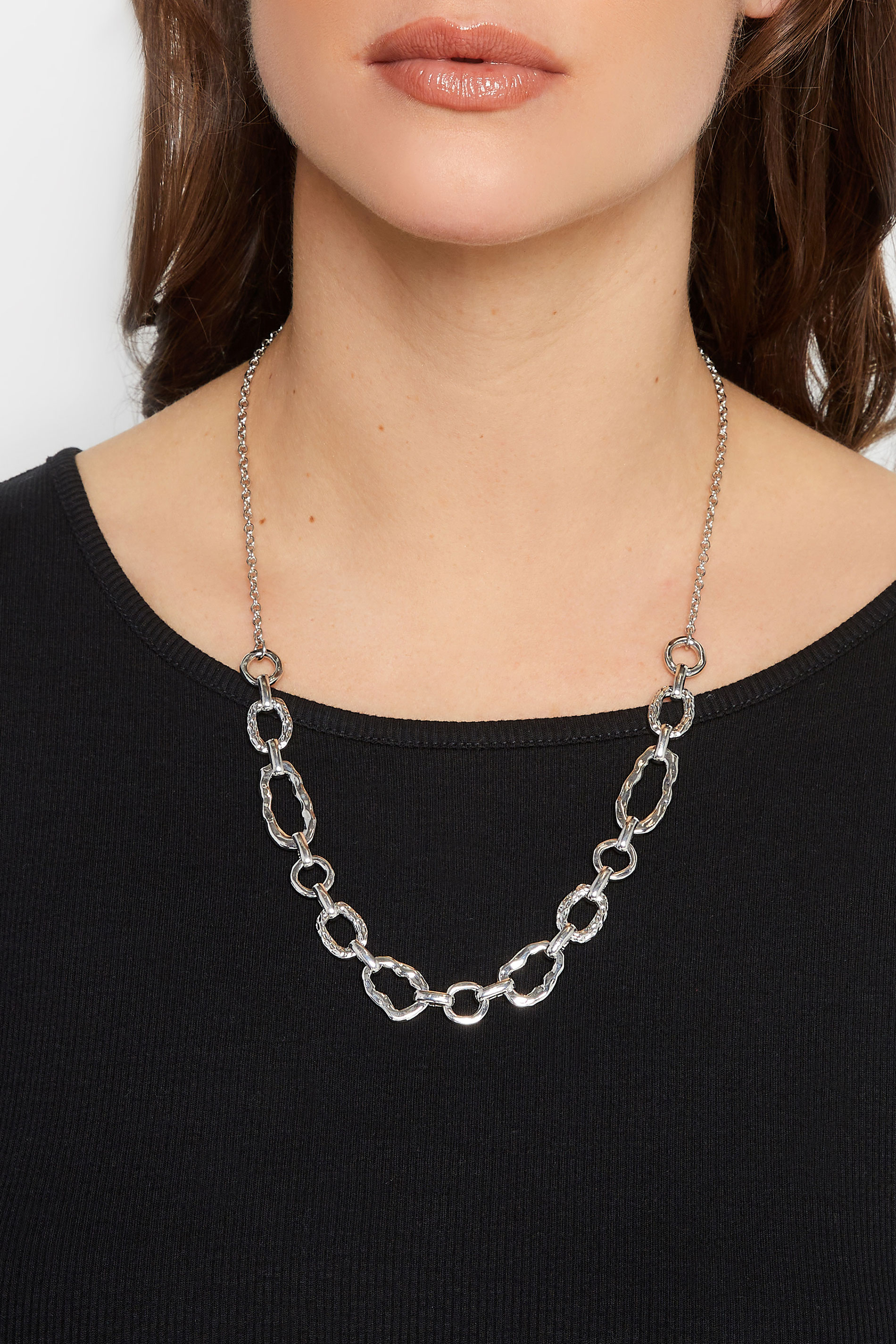 Silver Circle Chain Necklace | Yours Clothing 1
