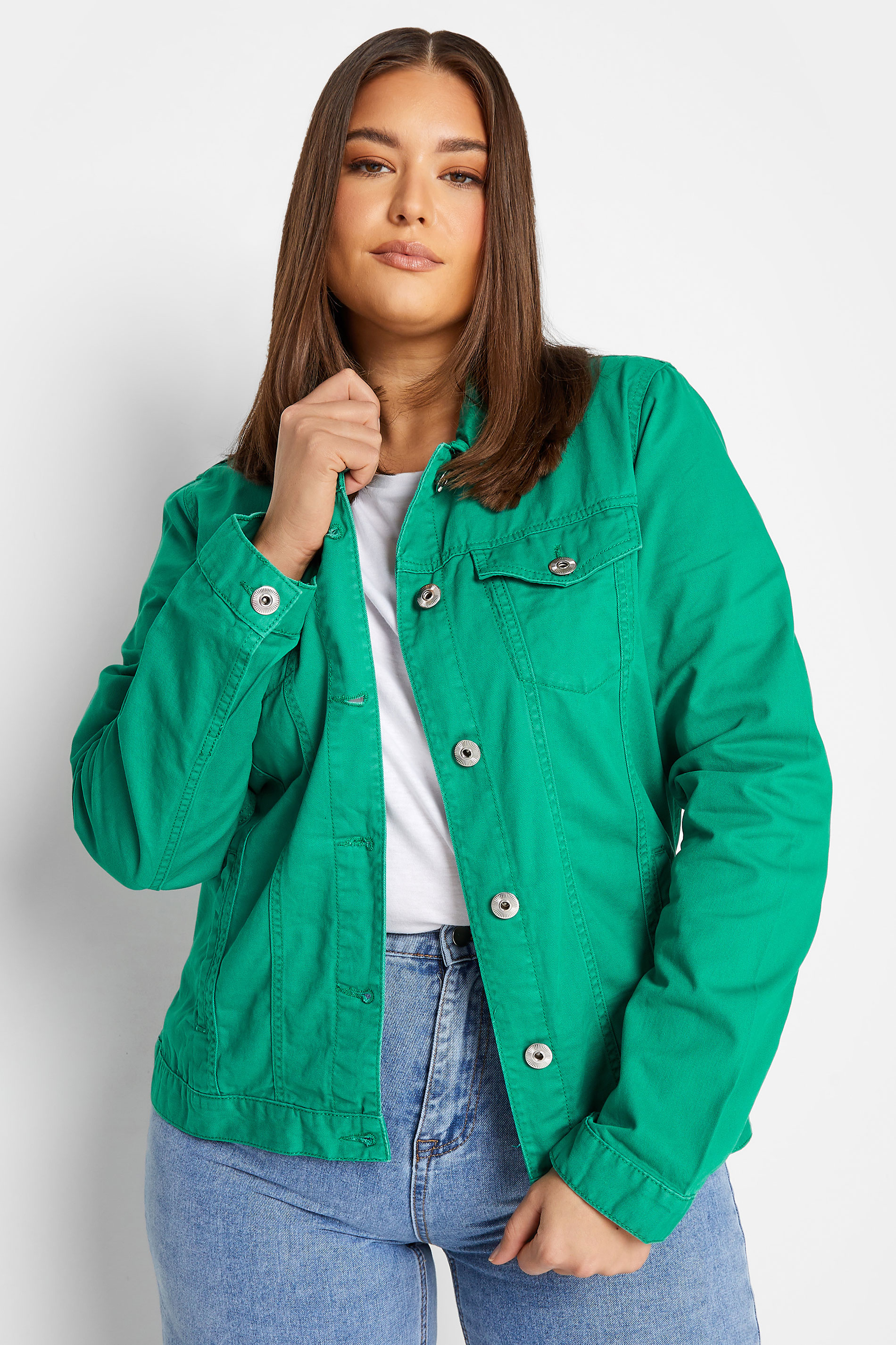 LTS Tall Women's Green Denim Jacket | Long Tall Sally 1