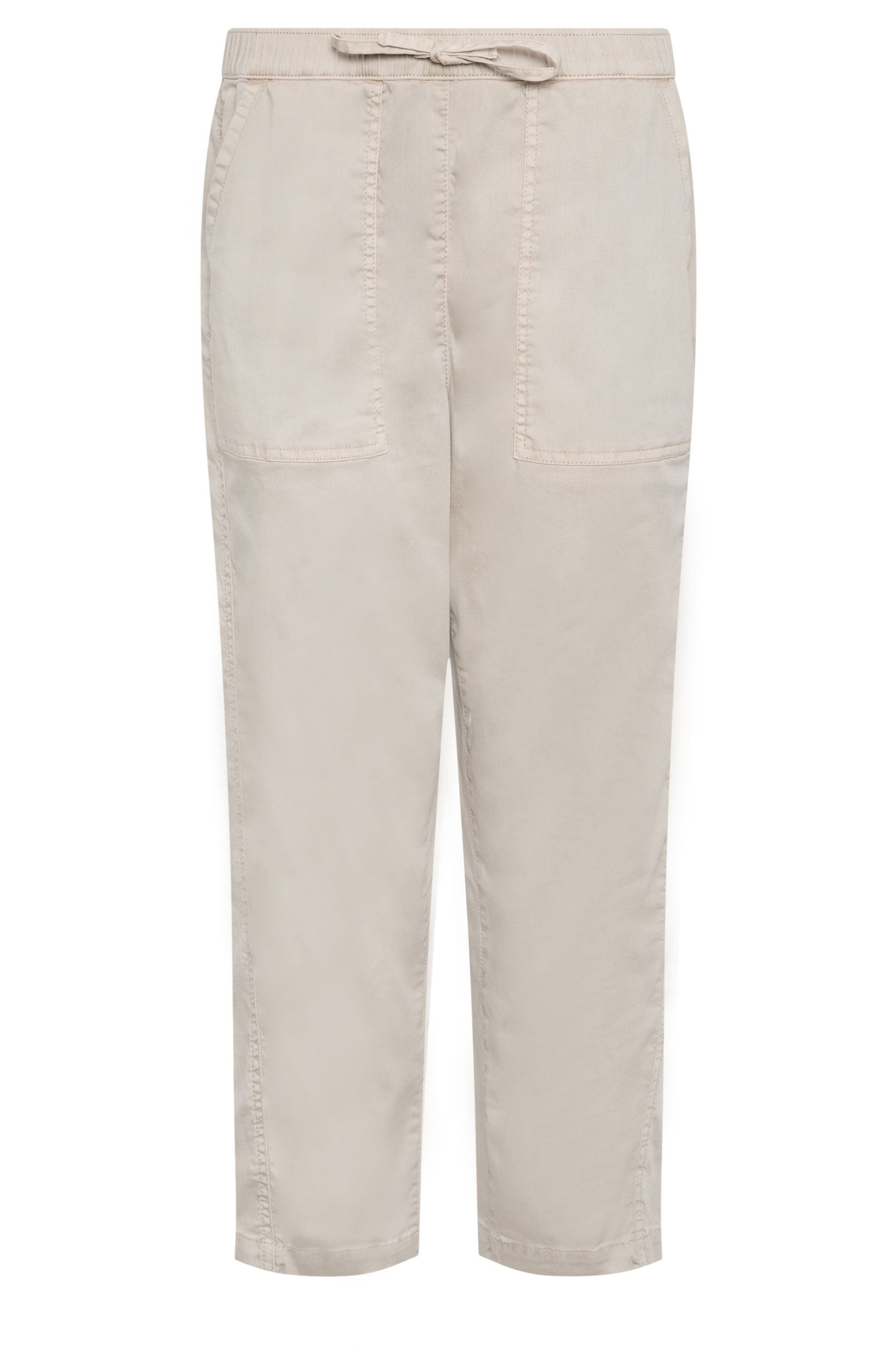 M&Co Natural Brown Tie Waist Barrel Trousers | M&Co 5