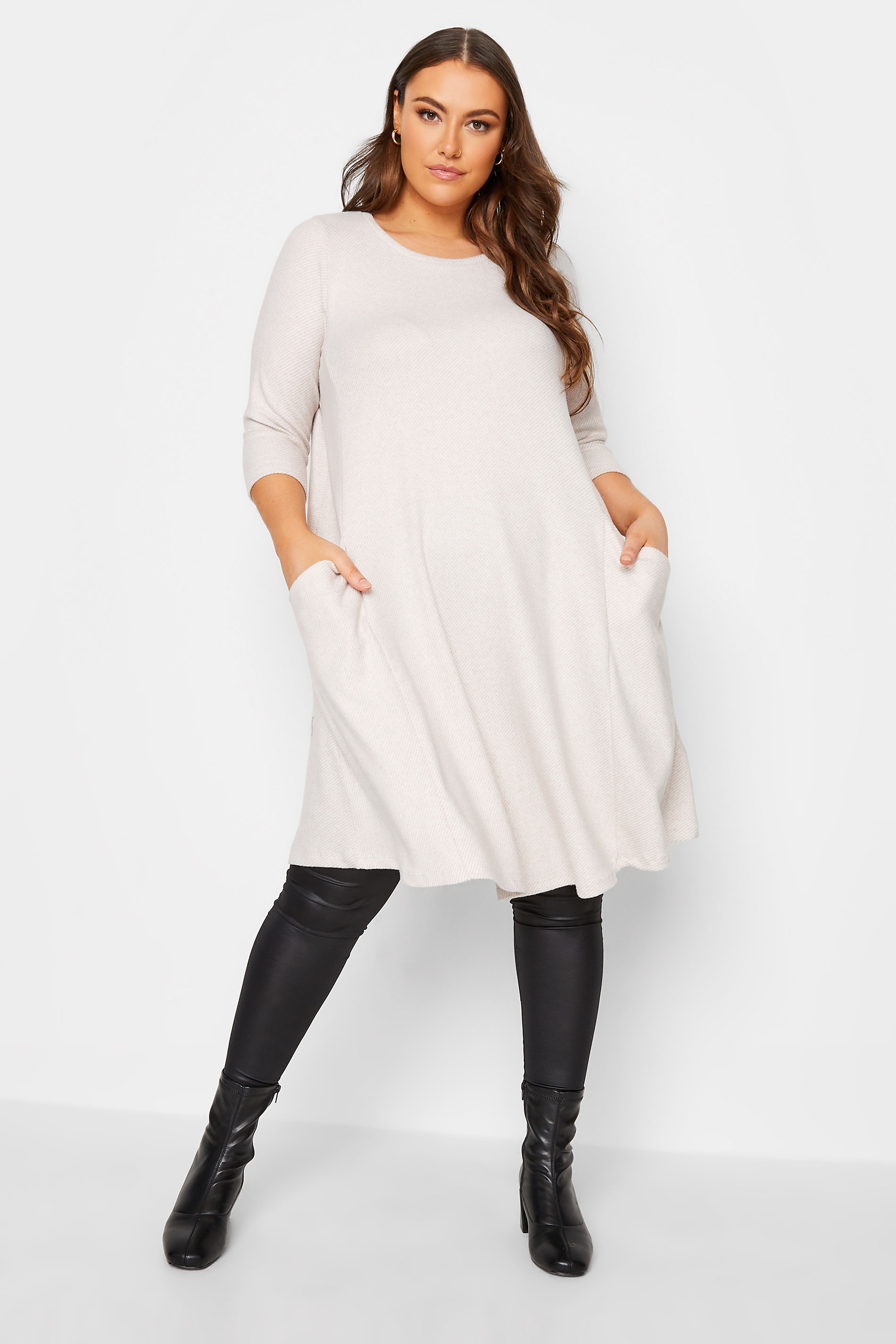 YOURS Plus Size Curve White Pocket Soft Touch Dress | Yours Clothing  1