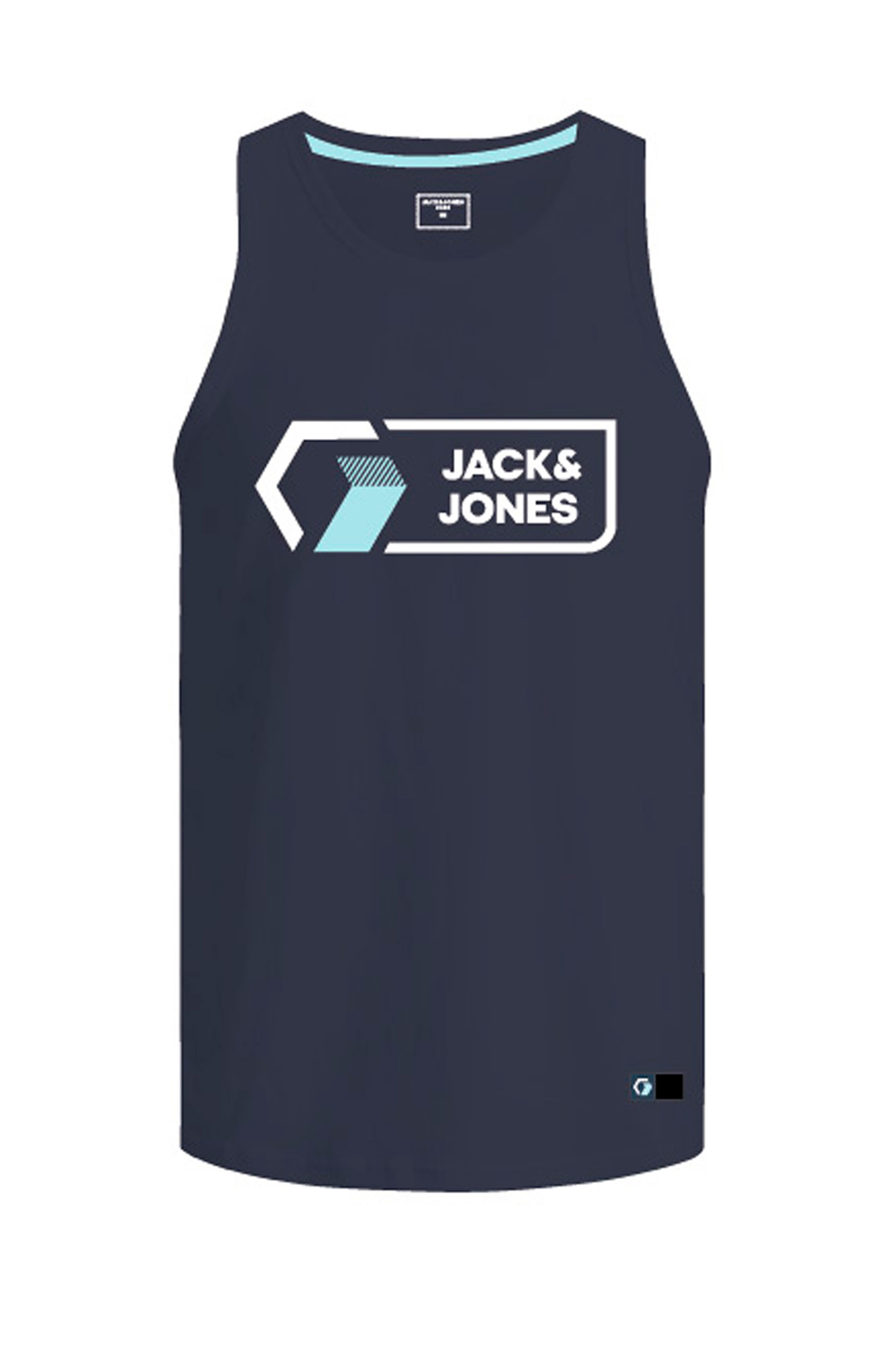 JACK & JONES Big & Tall Navy Blue Logo Vest_F.jpg