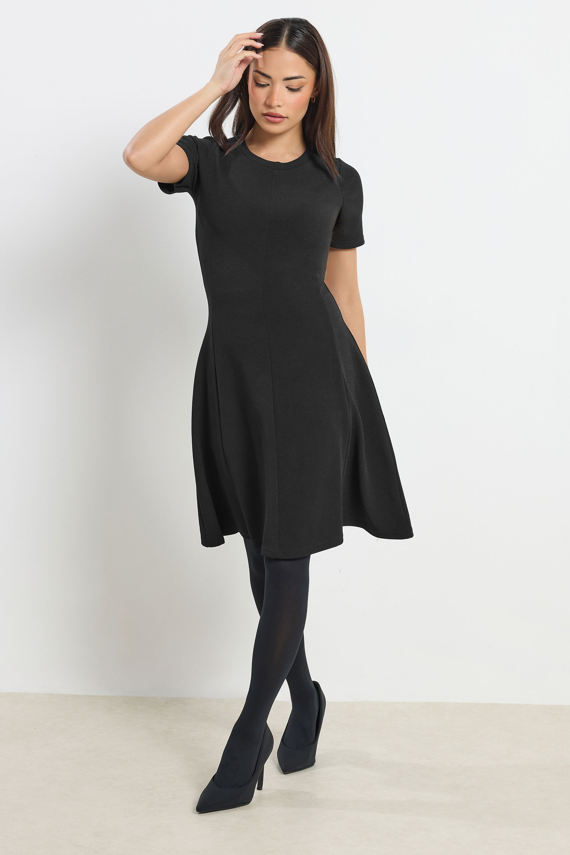 PixieGirl Petite Women's Black Textured Mini Dress | PixieGirl 1