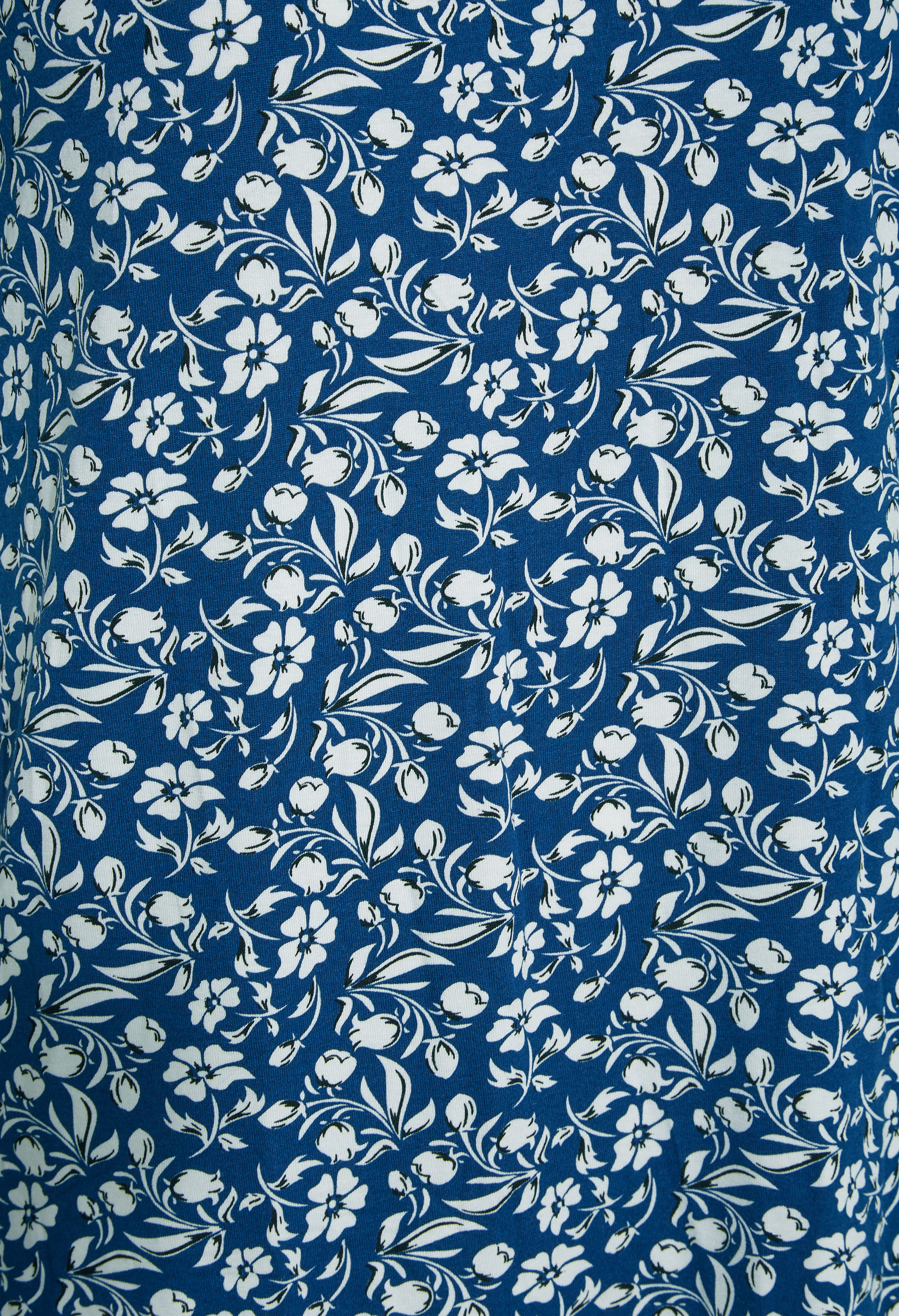 Grande taille  Tops Grande taille  Tops Casual | T-Shirt Bleu Design Floral Découpé au Dos - XZ31796