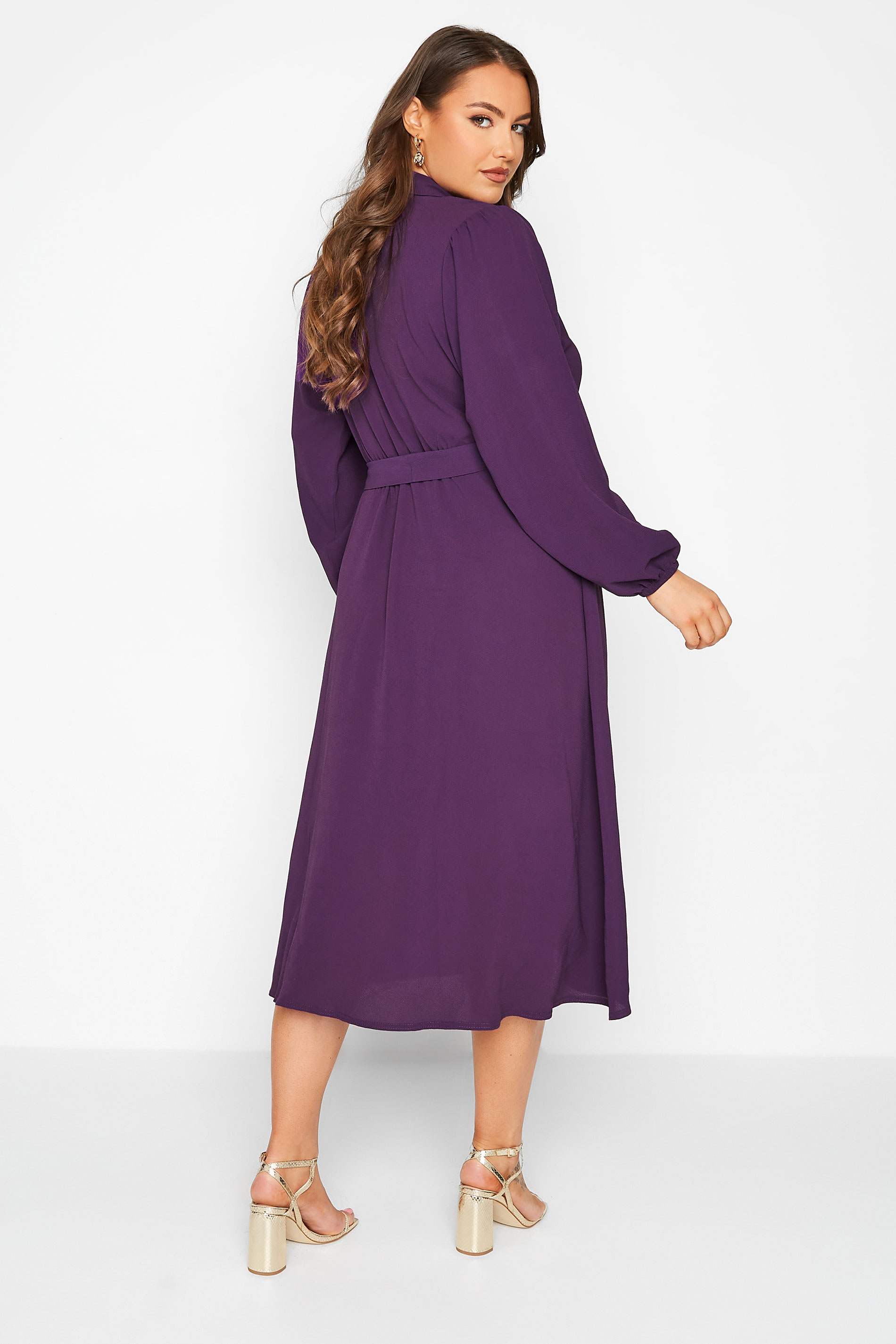 LIMITED COLLECTION Plus Size Purple Wrap Dress | Yours Clothing 3