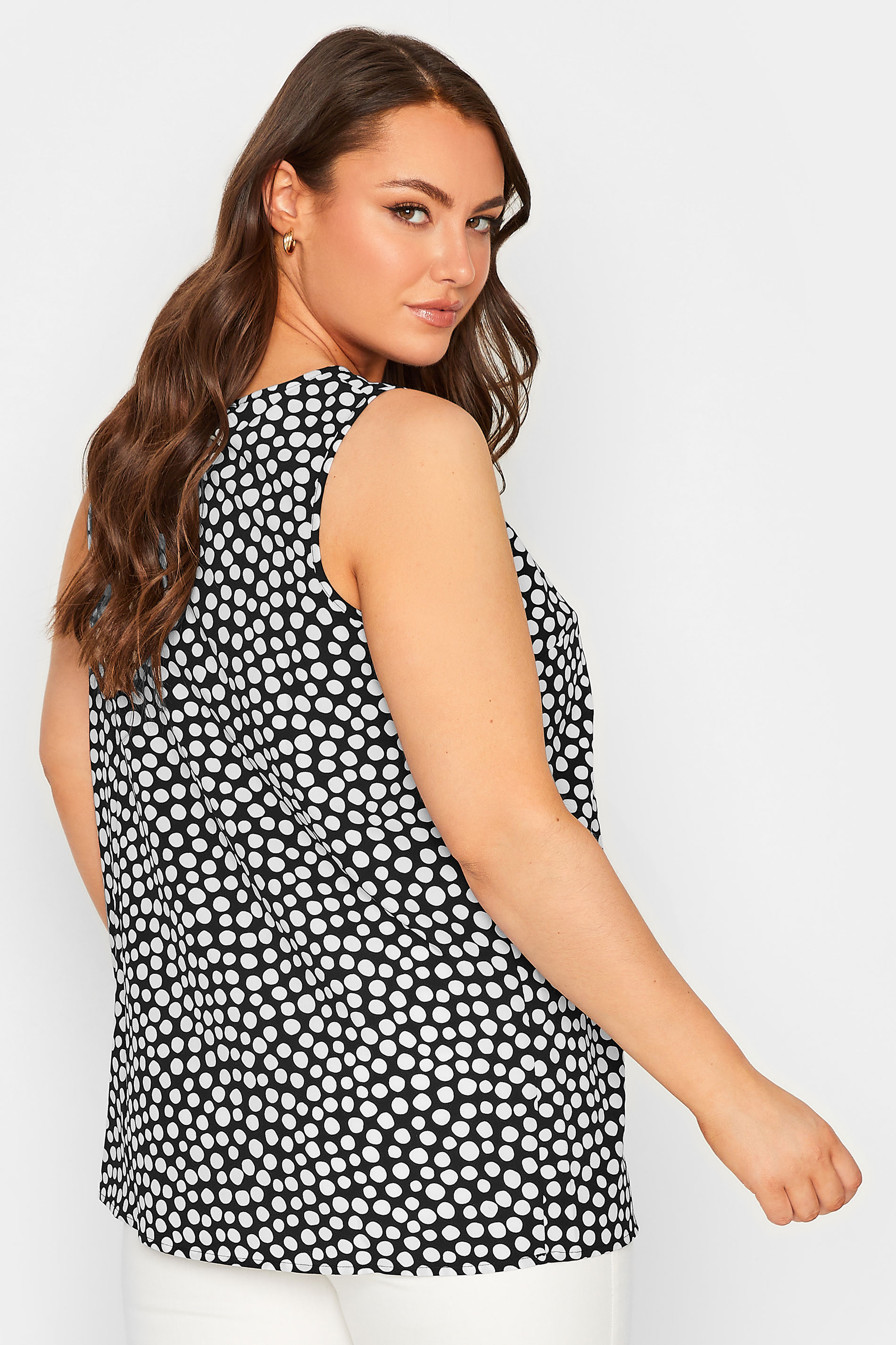YOURS Curve Plus Size Black Spot Print Cami Vest Top | Yours Clothing  3