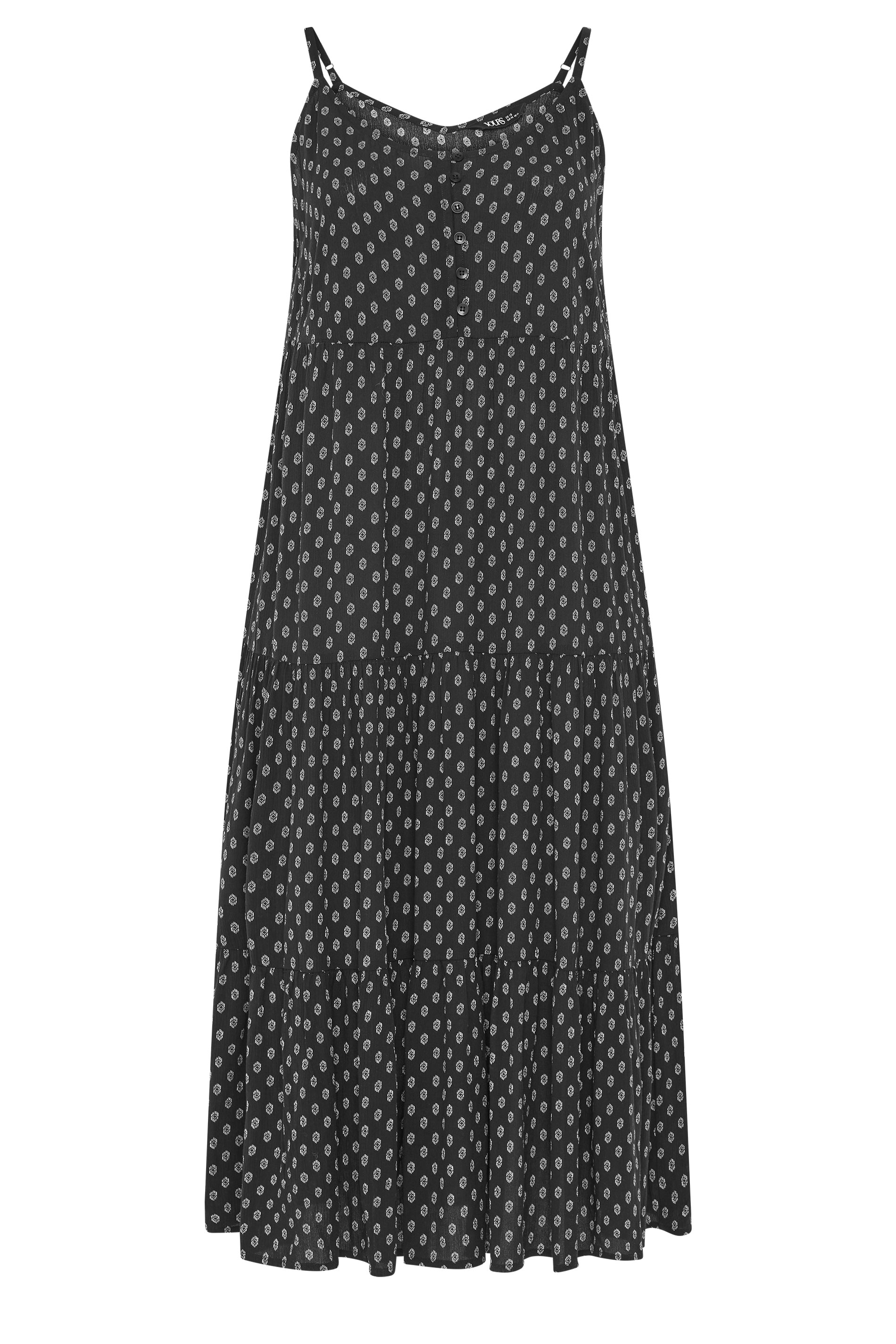 YOURS Plus Size Black Tiered Maxi Dress | Yours Clothing 5