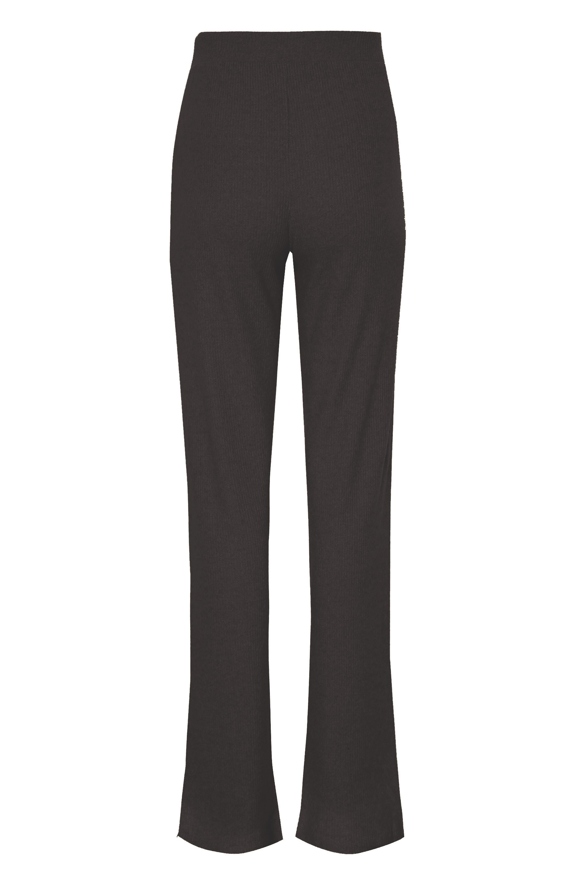 LTS Black Soft Touch Rib Trousers | Long Tall Sally