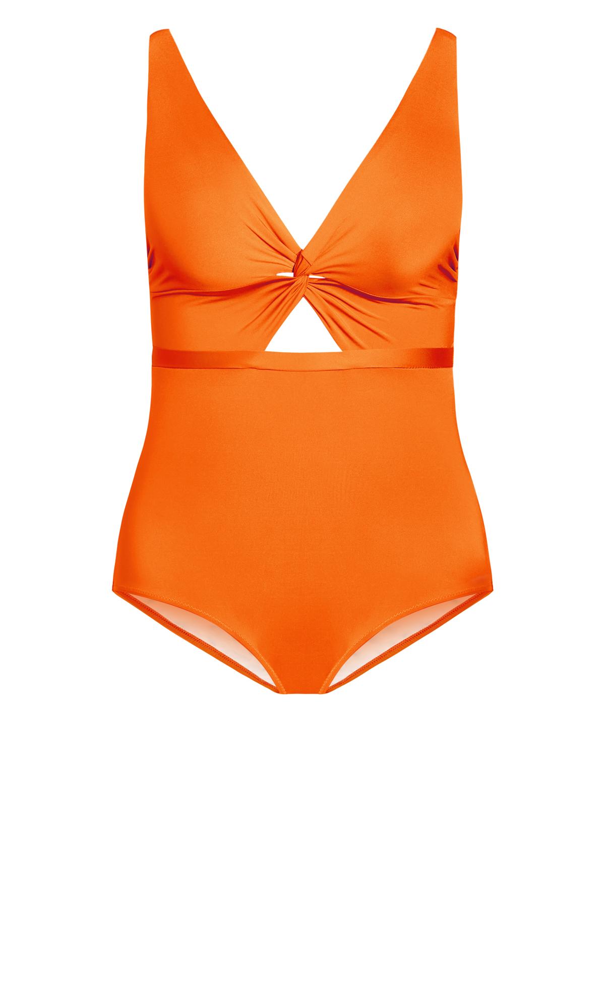 Evans Orange Cut Out Swimsuit 3