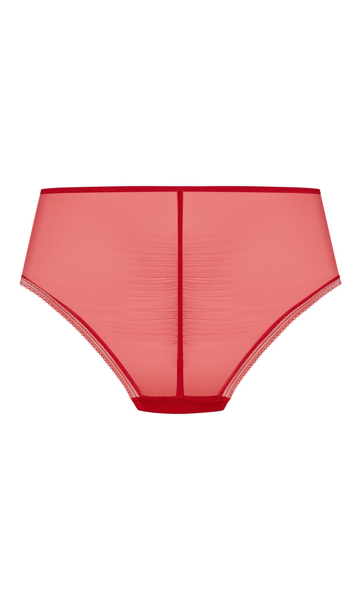 Evans Ruby Red Lace Hi-Briefs 3