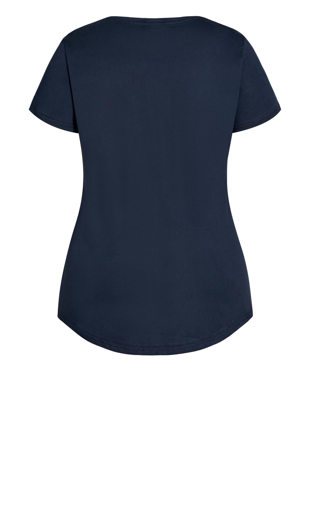 Evans Navy Blue 'La Vie Est Belle' Slogan T-Shirt 3