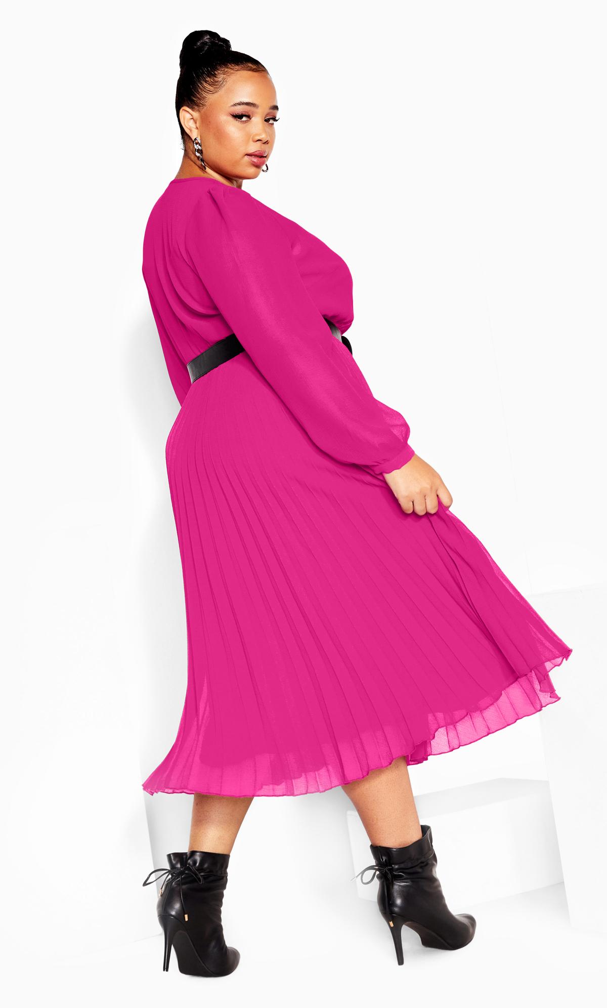 Evans Sangria Pink Chiffon Wrap Dress 3