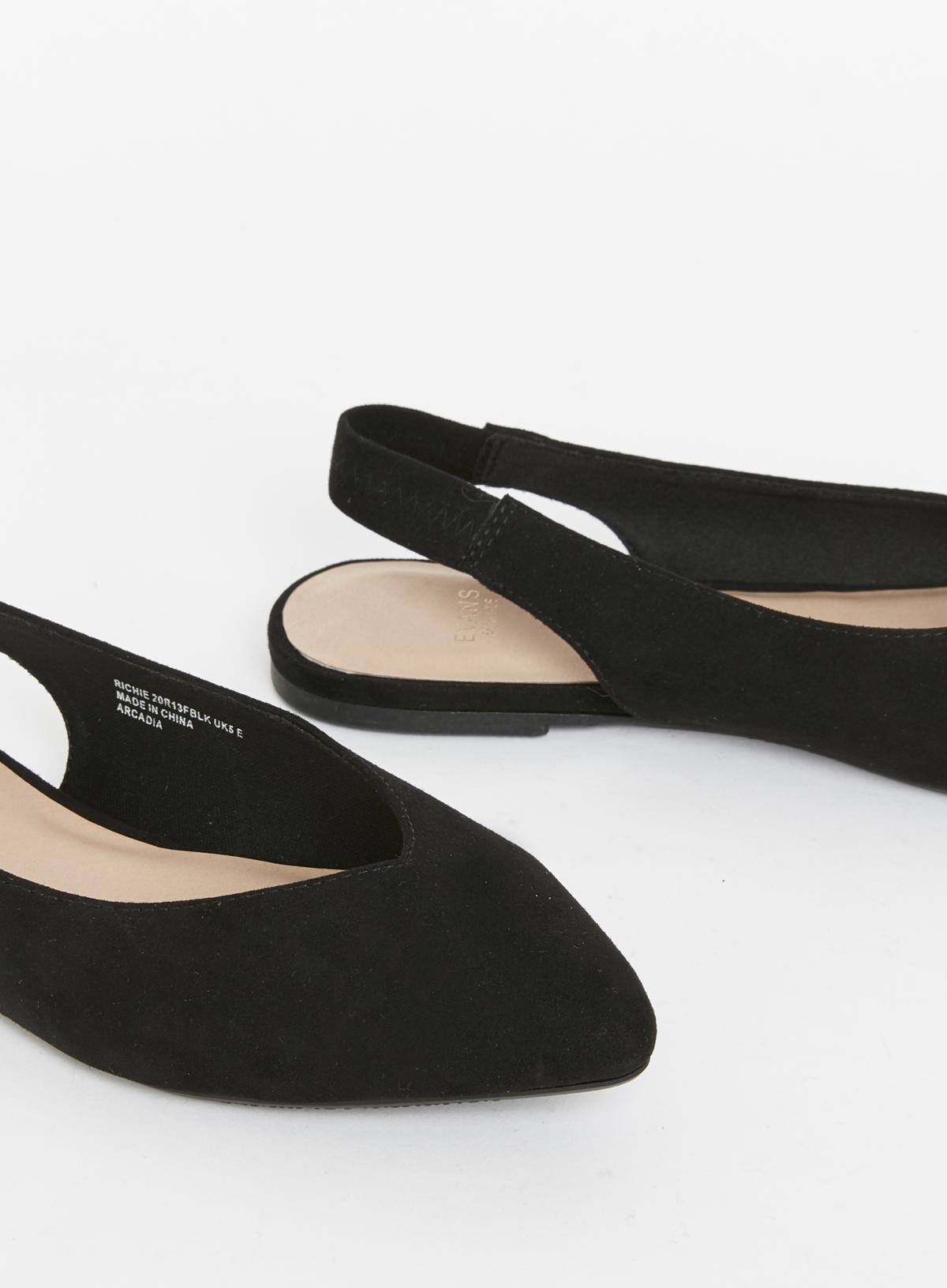 WIDE FIT Slingback Pointed Toe Flat - black 3