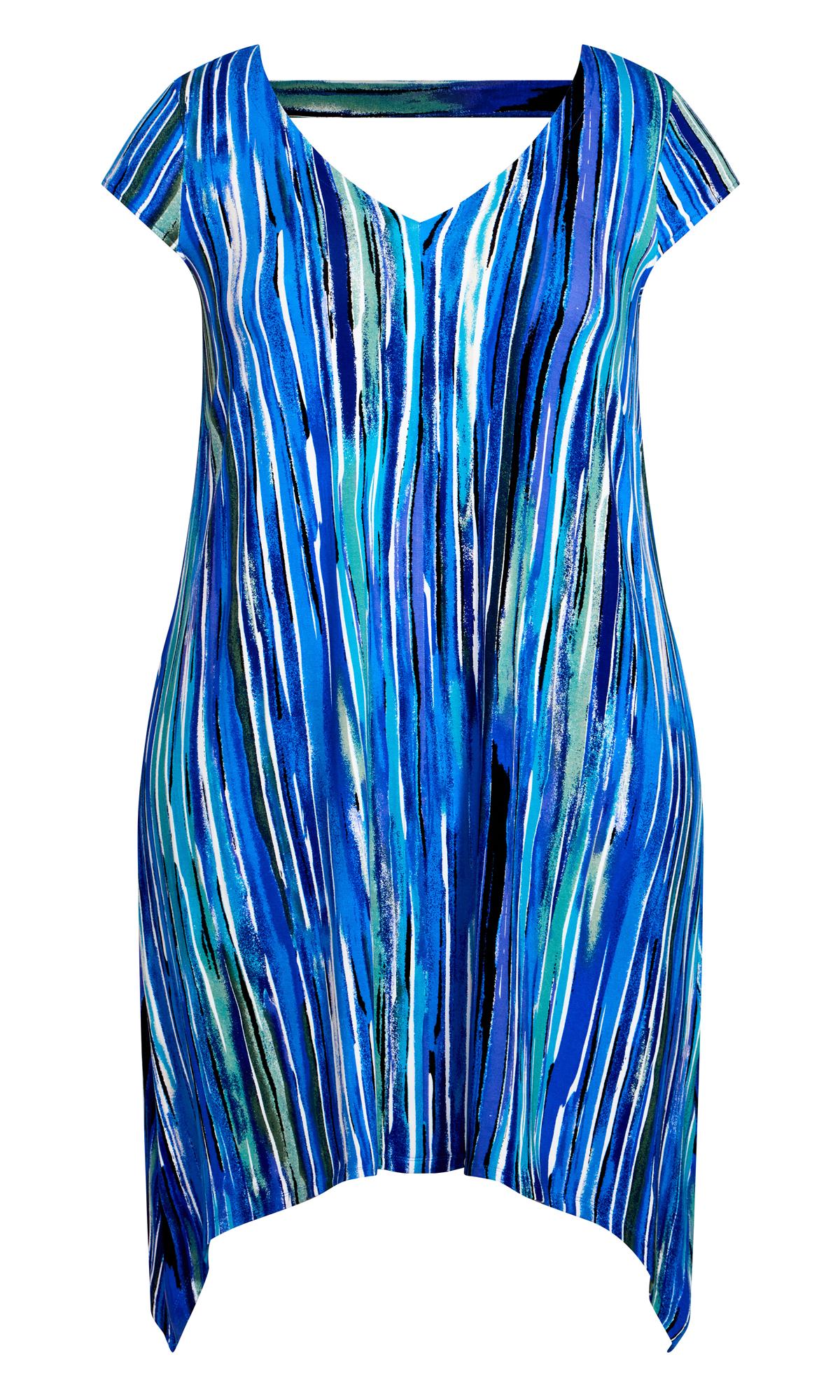 Evans Blue Stripe Print Midi Dress 2