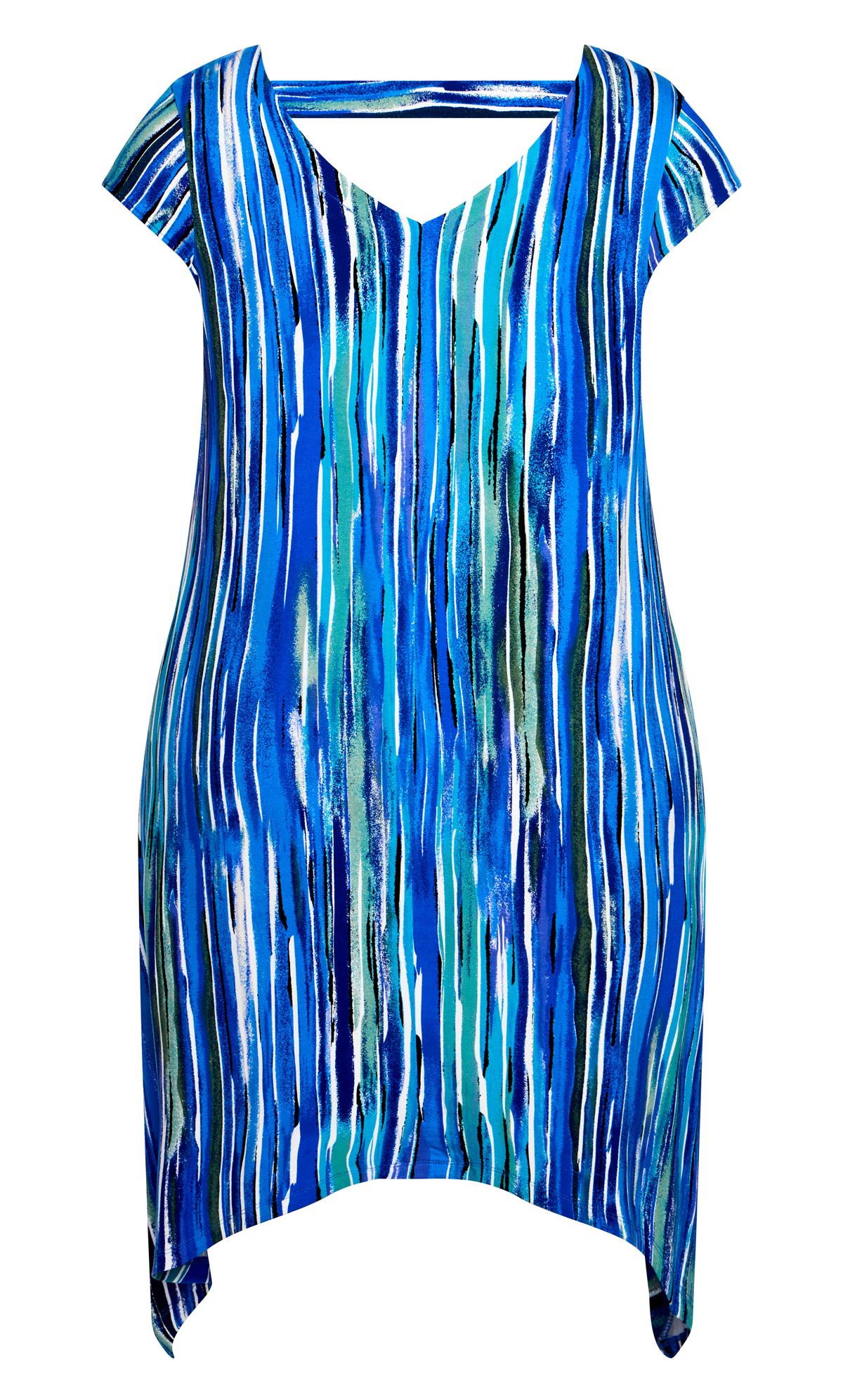 Evans Blue Stripe Print Midi Dress 3