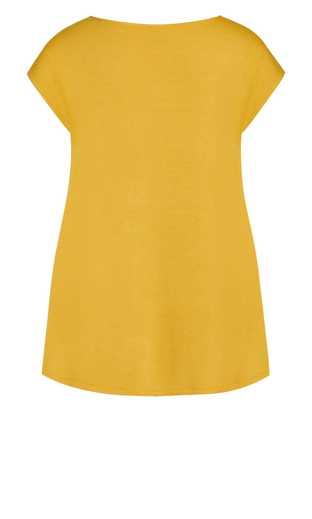 Evans Mustard Yellow Split Hem T-Shirt 3