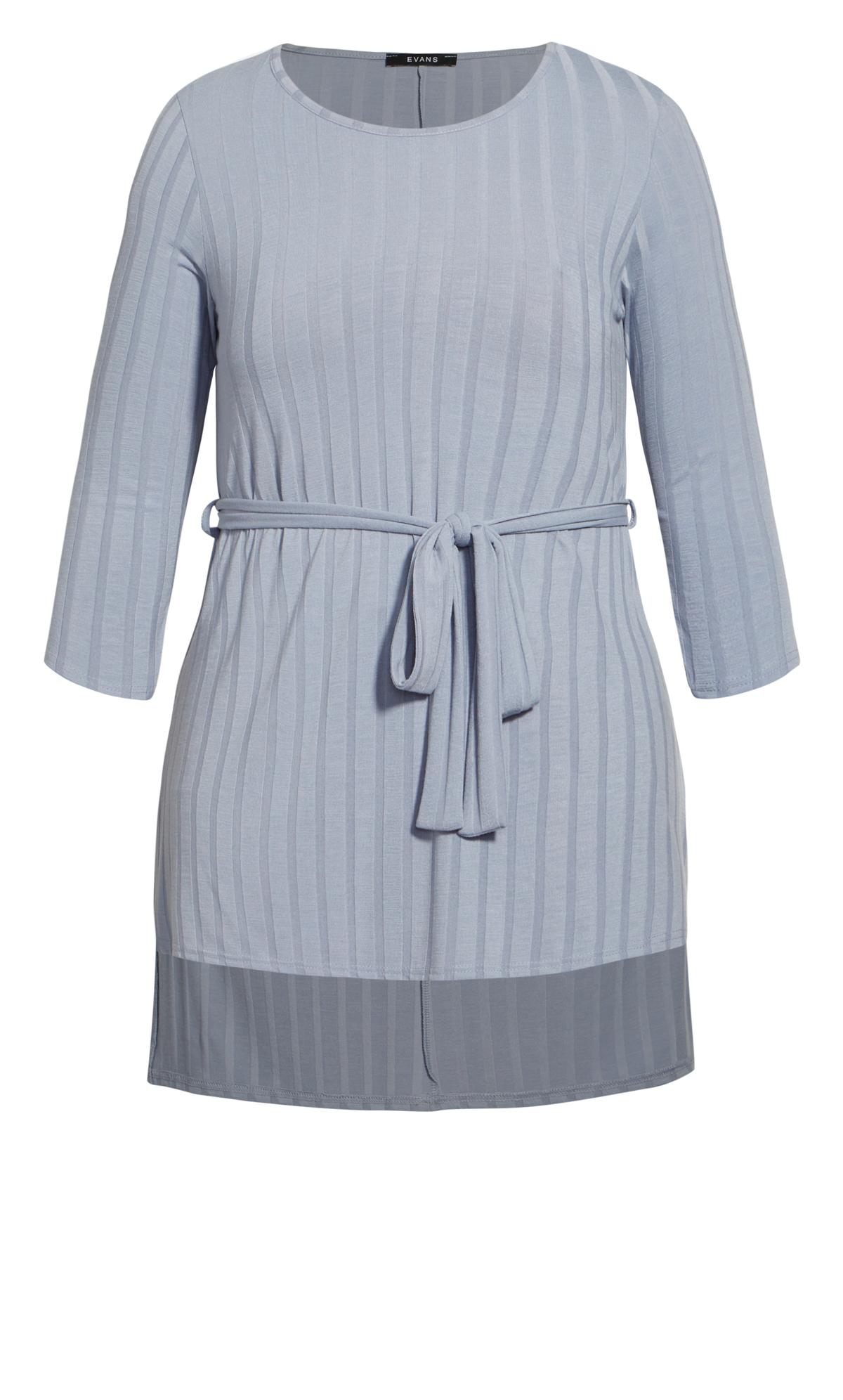 Ribbed Belted Tunic Blue 2