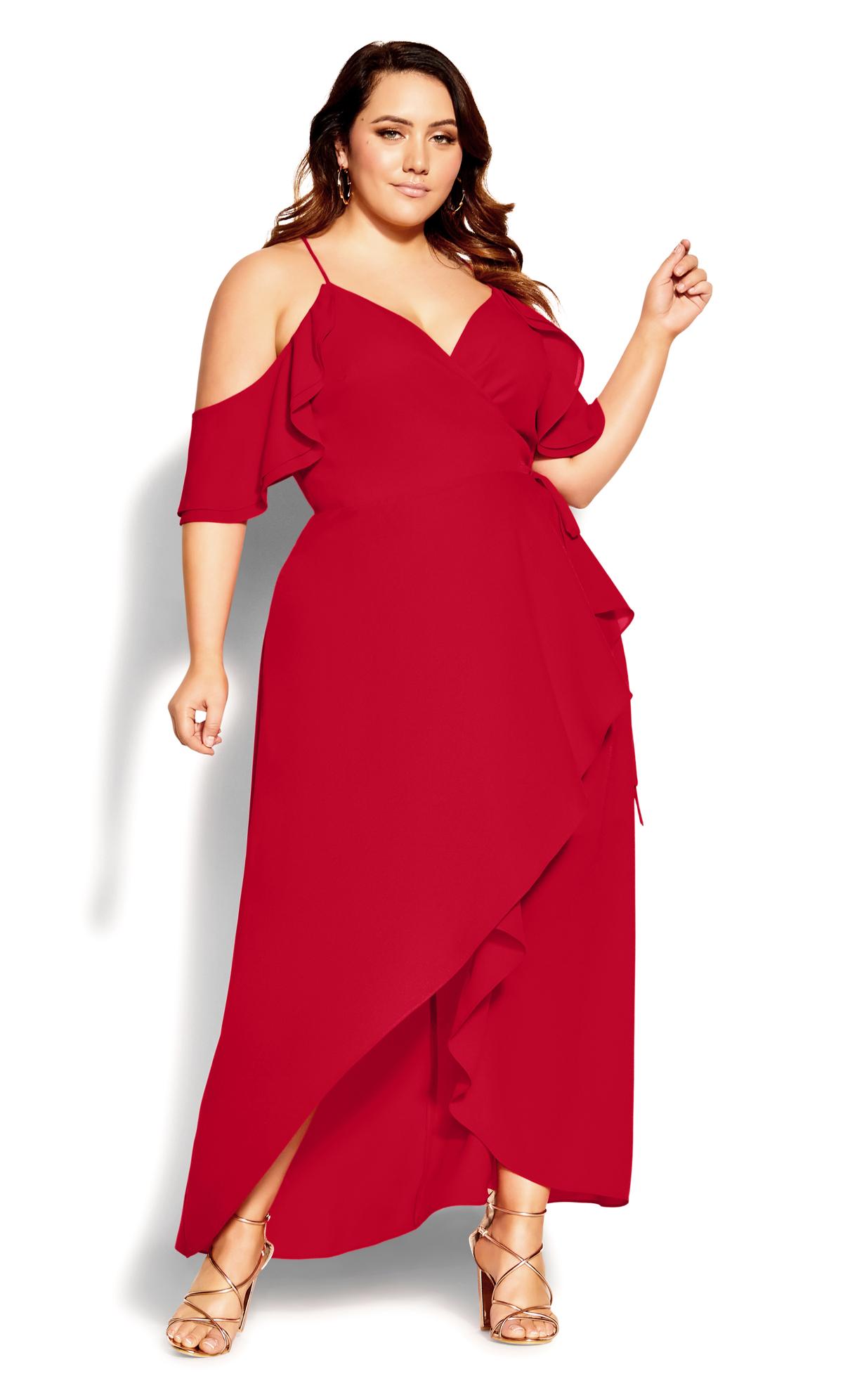 Evans Red Wrap Maxi Occasion Dress 2