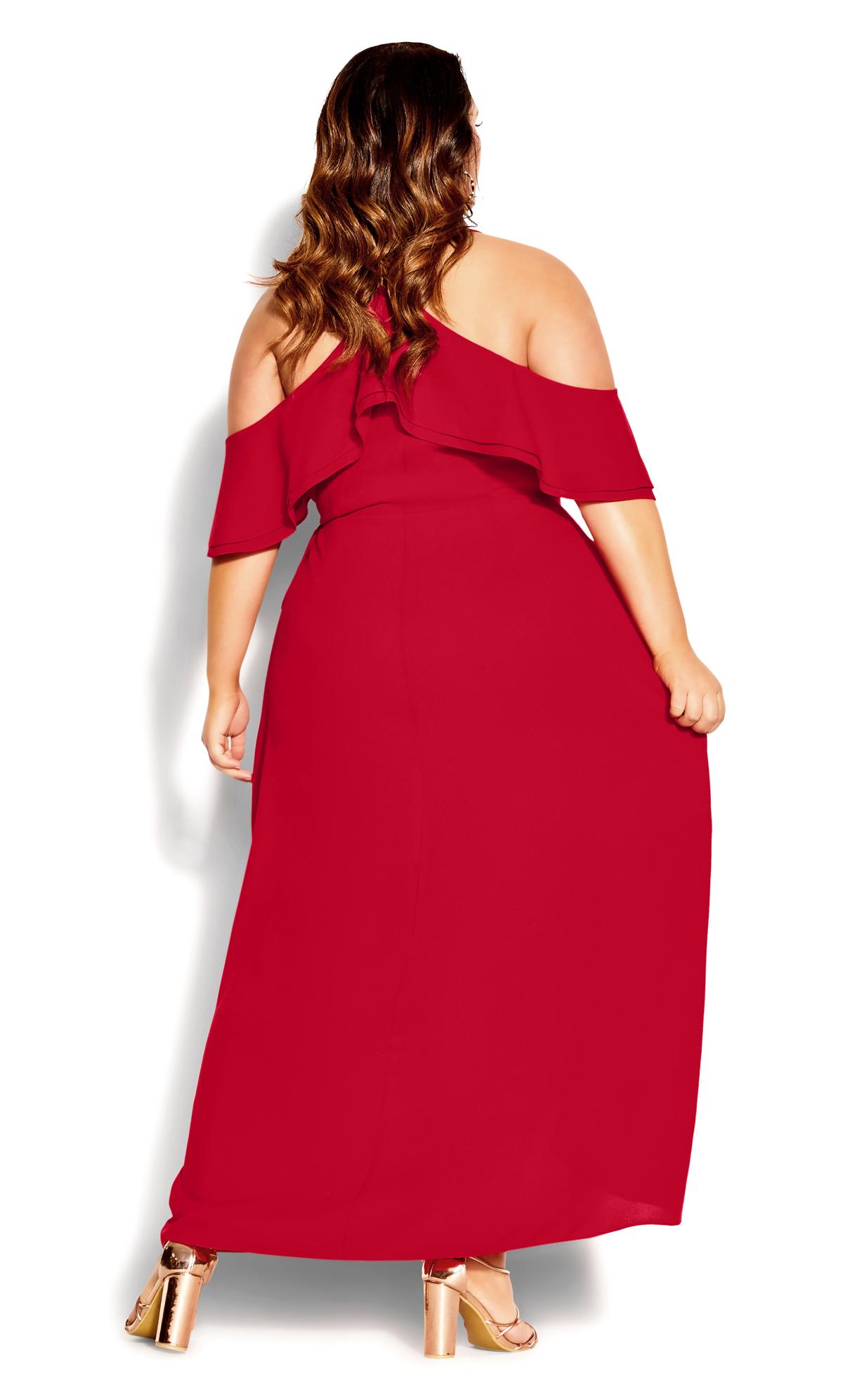 Evans Red Wrap Maxi Occasion Dress 3