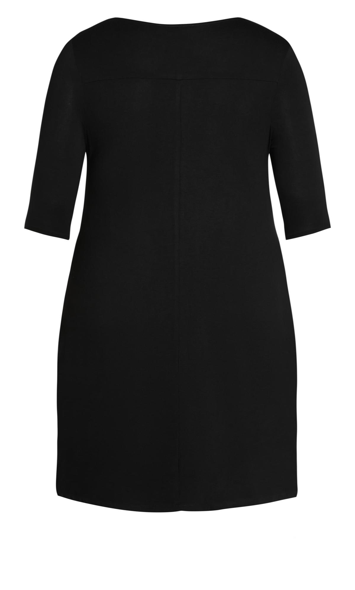Evans Black Knit Contrast Plain Dress 3
