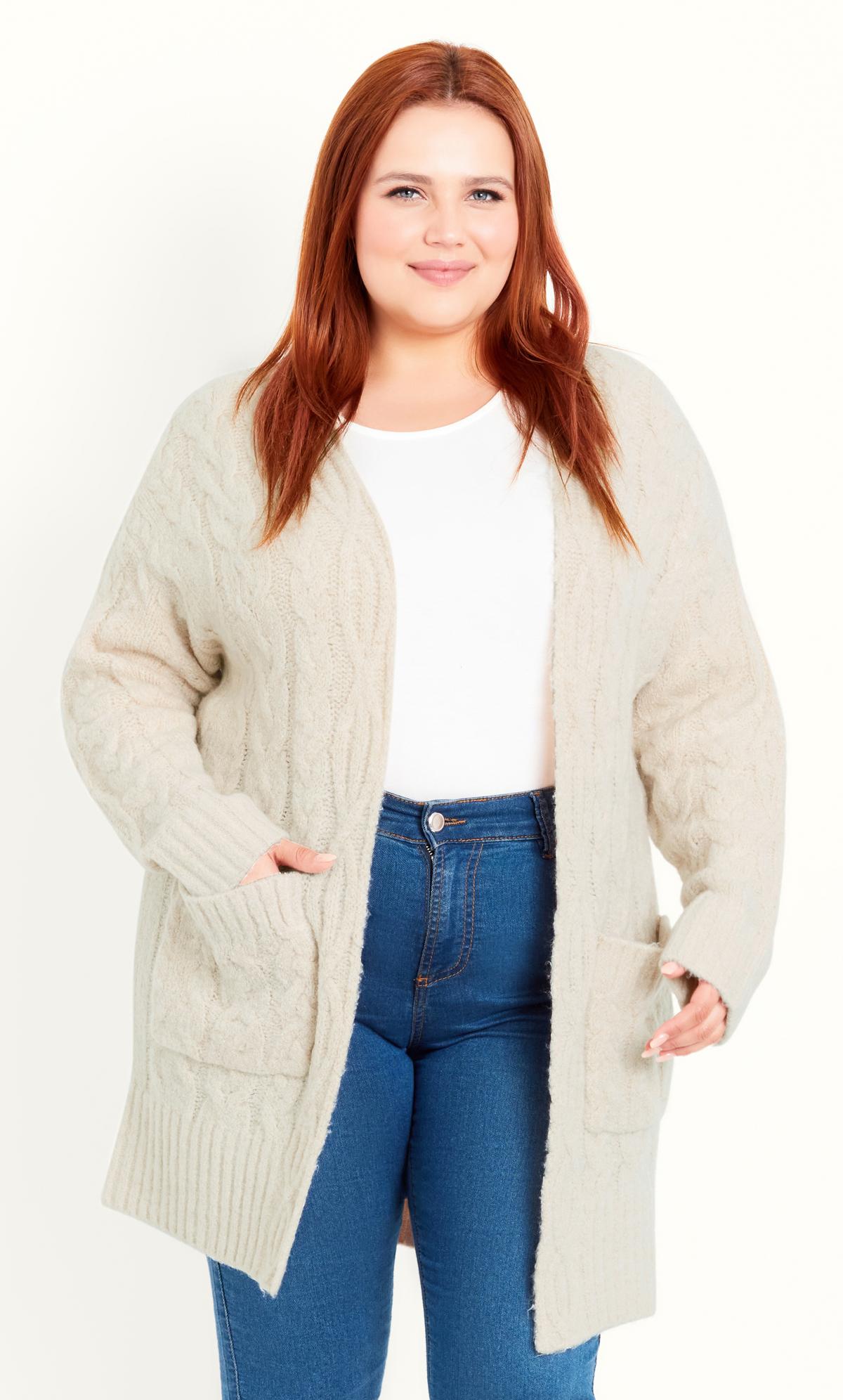 Cable Knit Neutral Cardigan 2