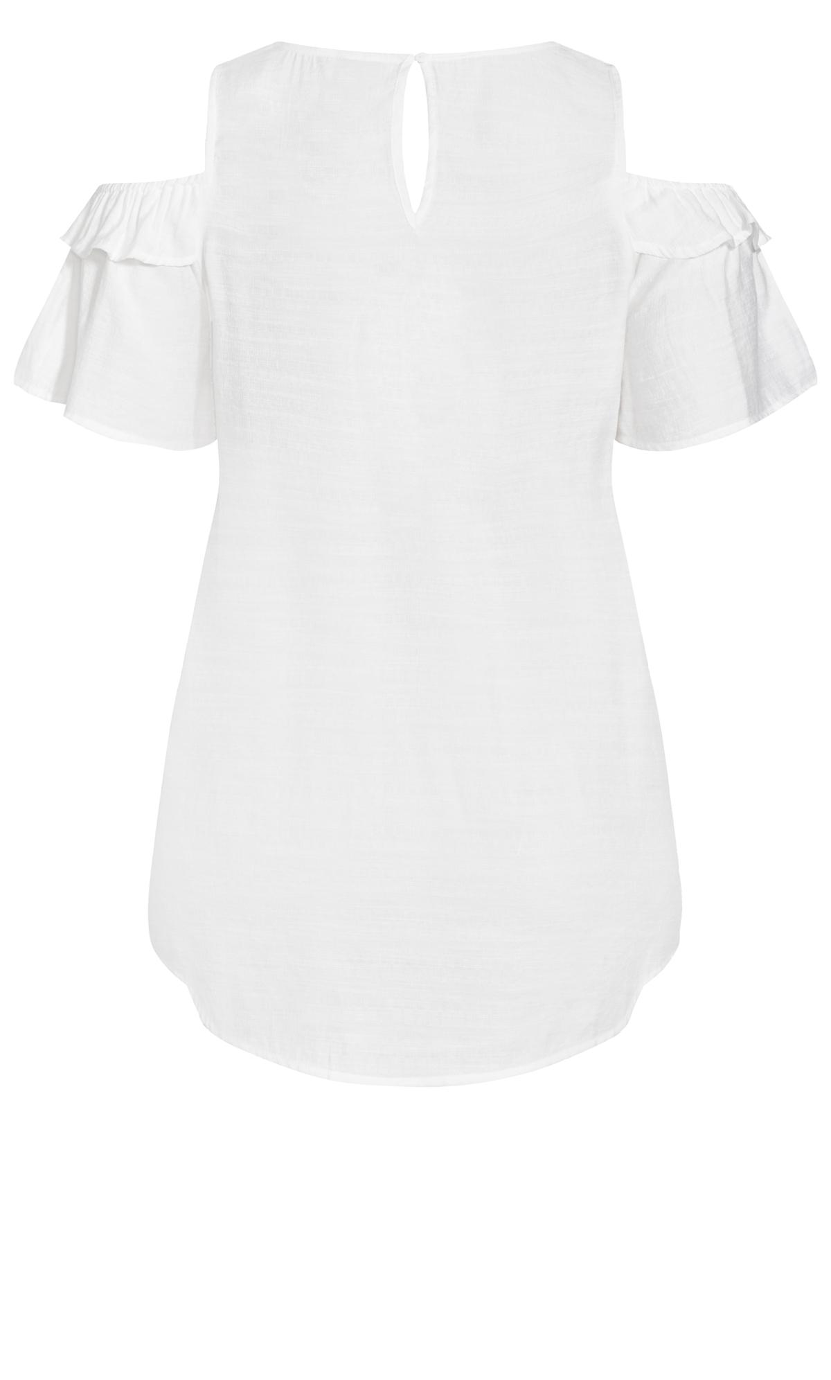 Evans Ivory White Cold Shoulder T-Shirt 2