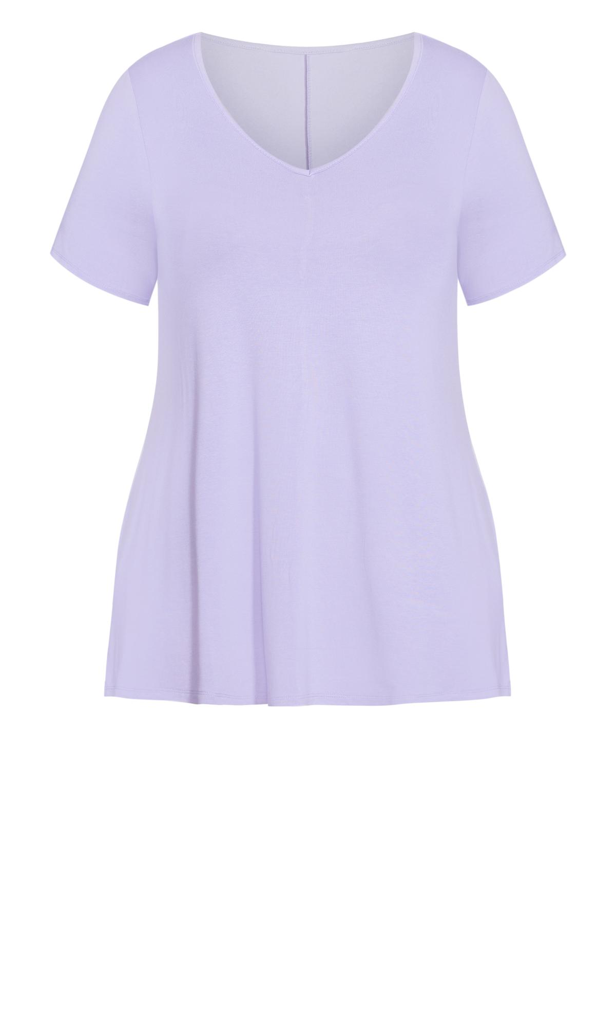 Evans Lilac Purple Longline T-Shirt 2