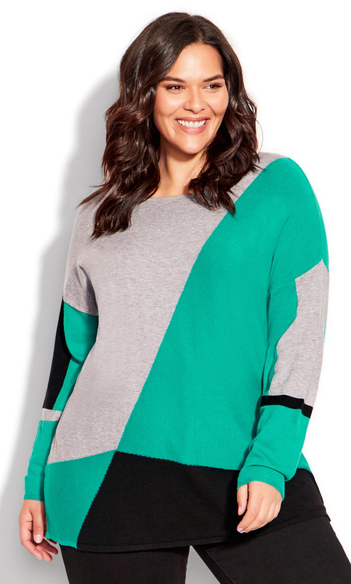 Evans Green Karla Colourblock Sweater 2
