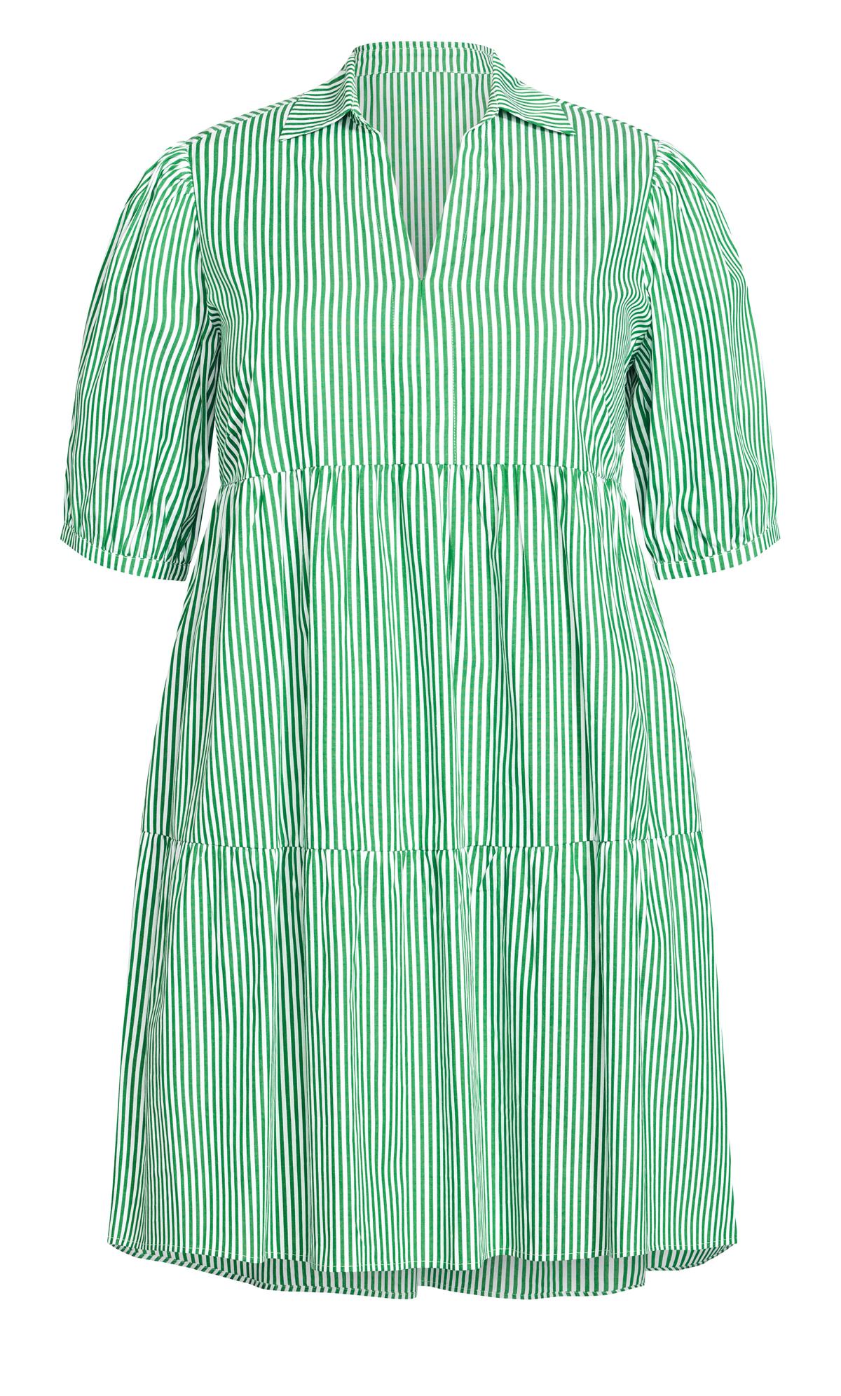 Evans Green Pinstripe Tiered Shirt Dress 3