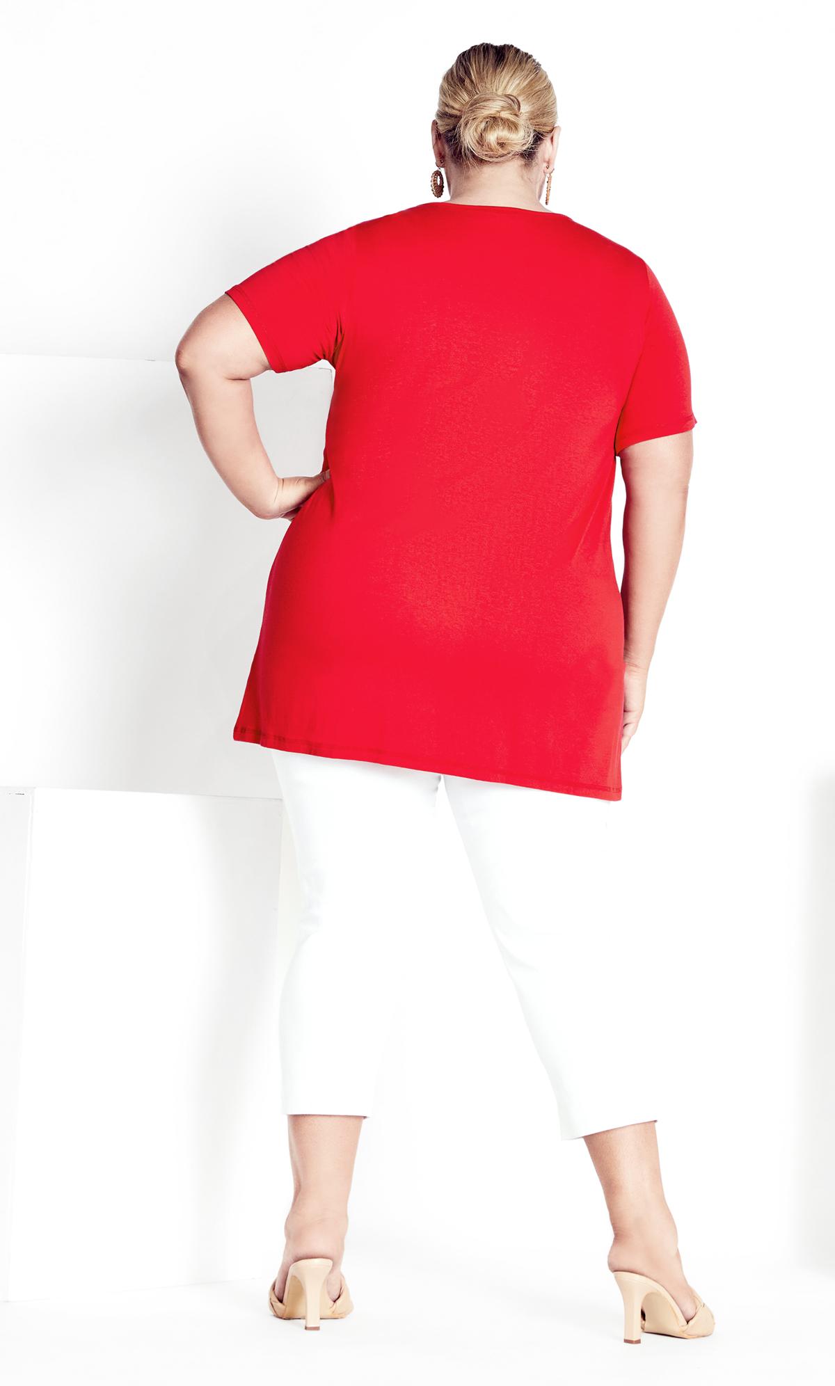 Evans Red Ring Cut Out T-Shirt 3