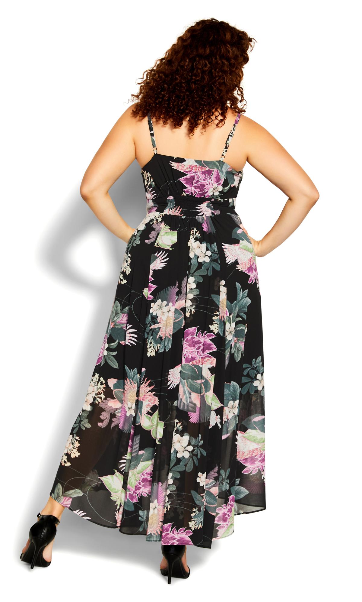 Evans Black Floral Print Maxi Dress 3