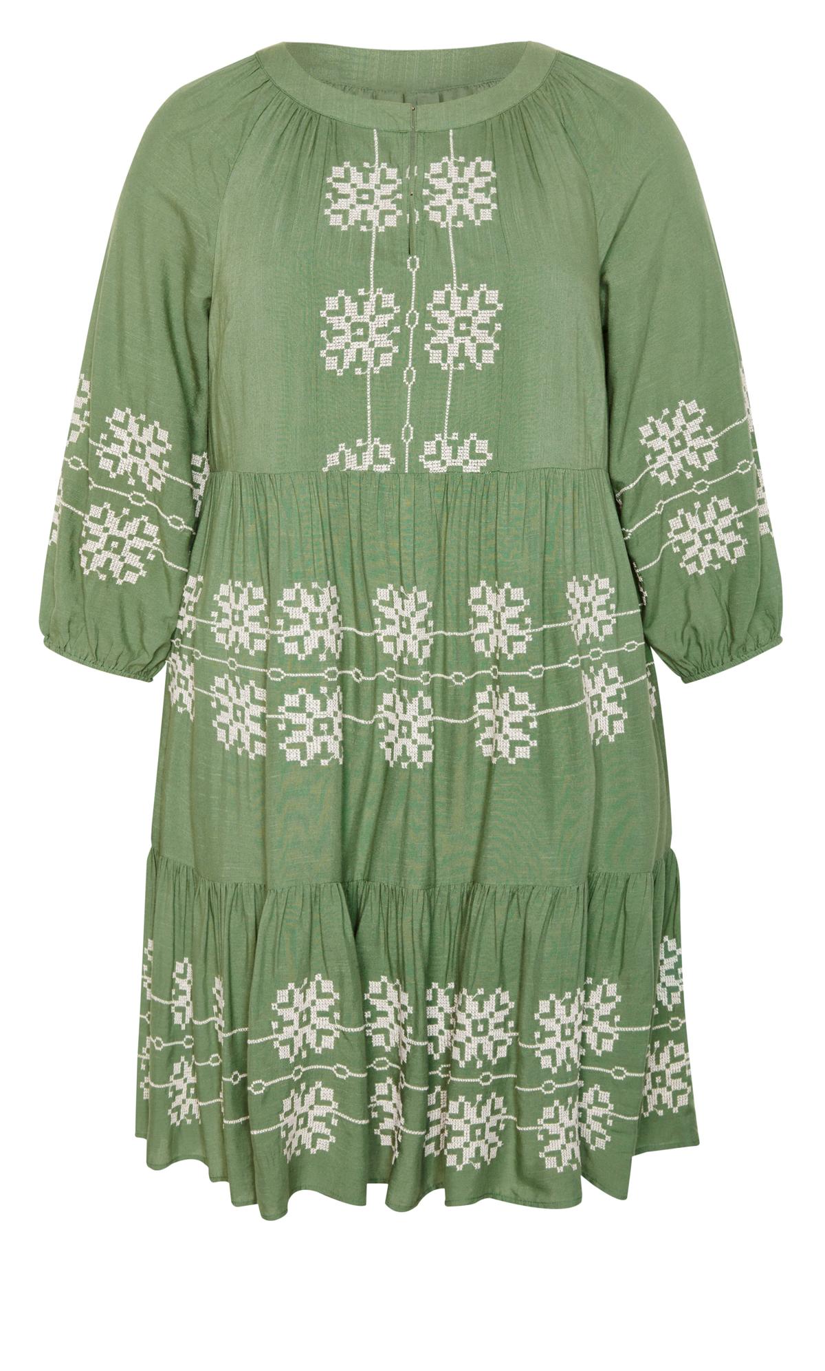Evans Green Lady Luxe Embroidered Dress 2