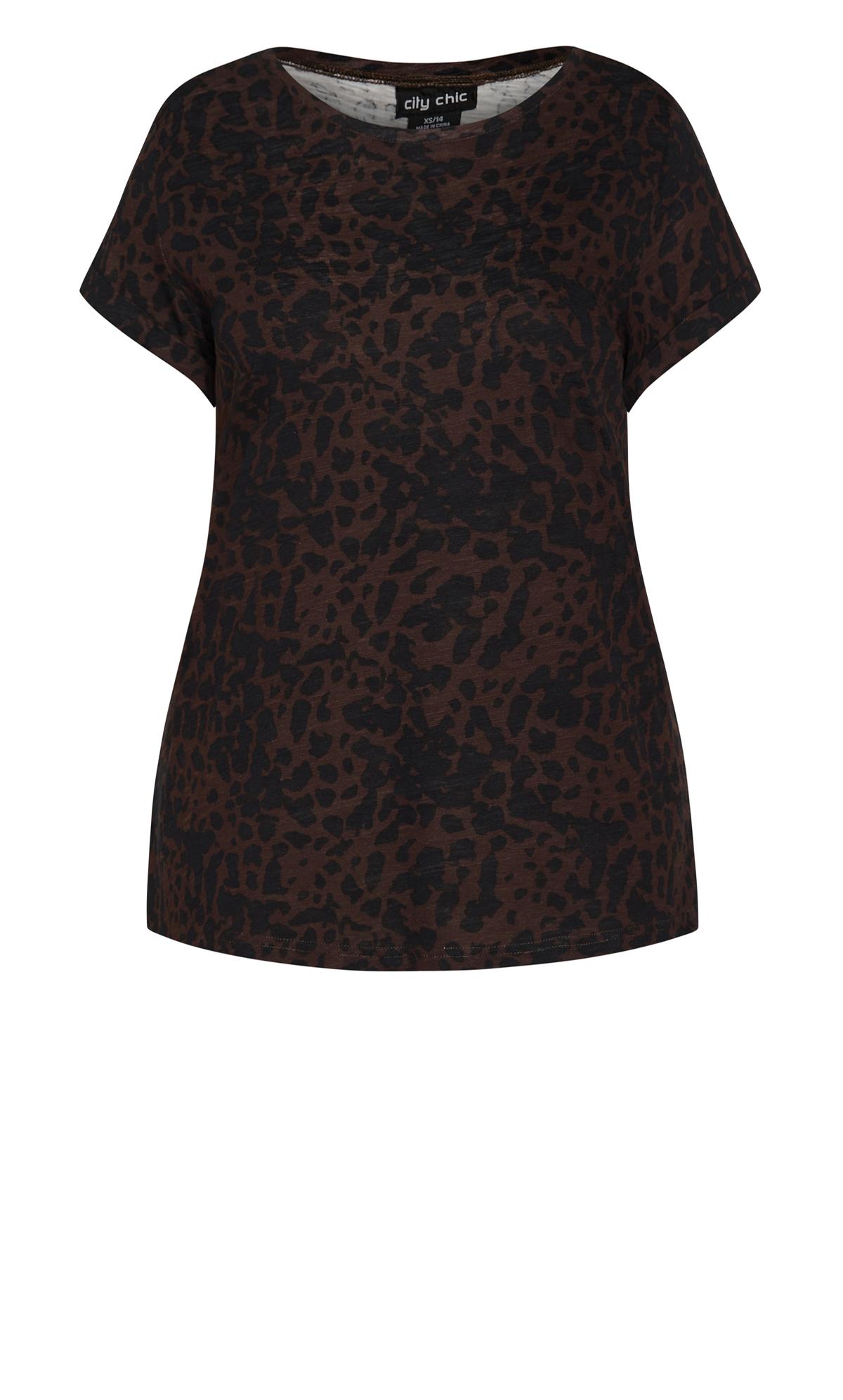 Evans Brown Leopard Print T-Shirt 2