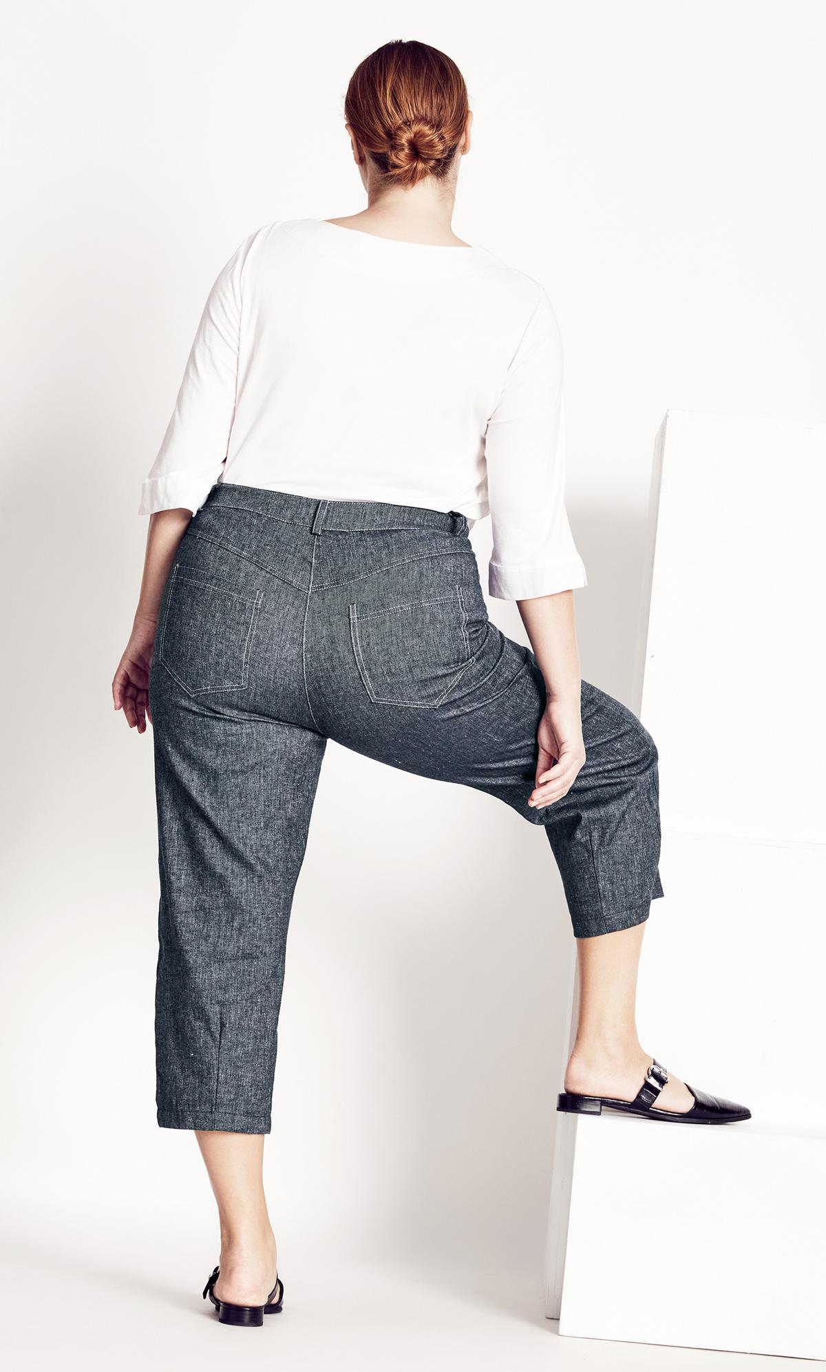 Evans Blue Woven Cropped Trousers 3