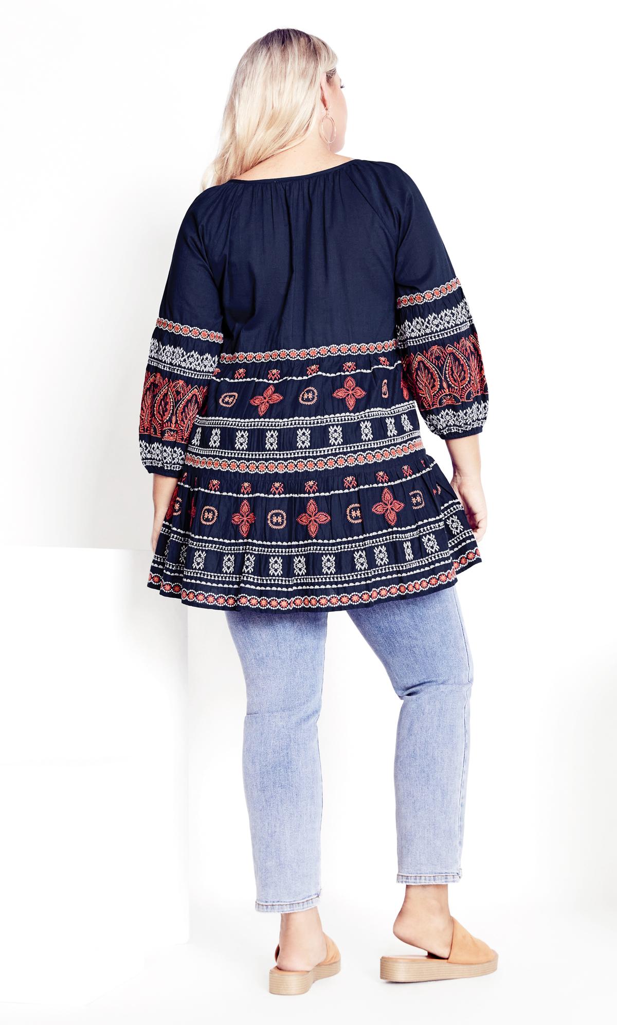 Holly Embroidery Navy Tunic  3