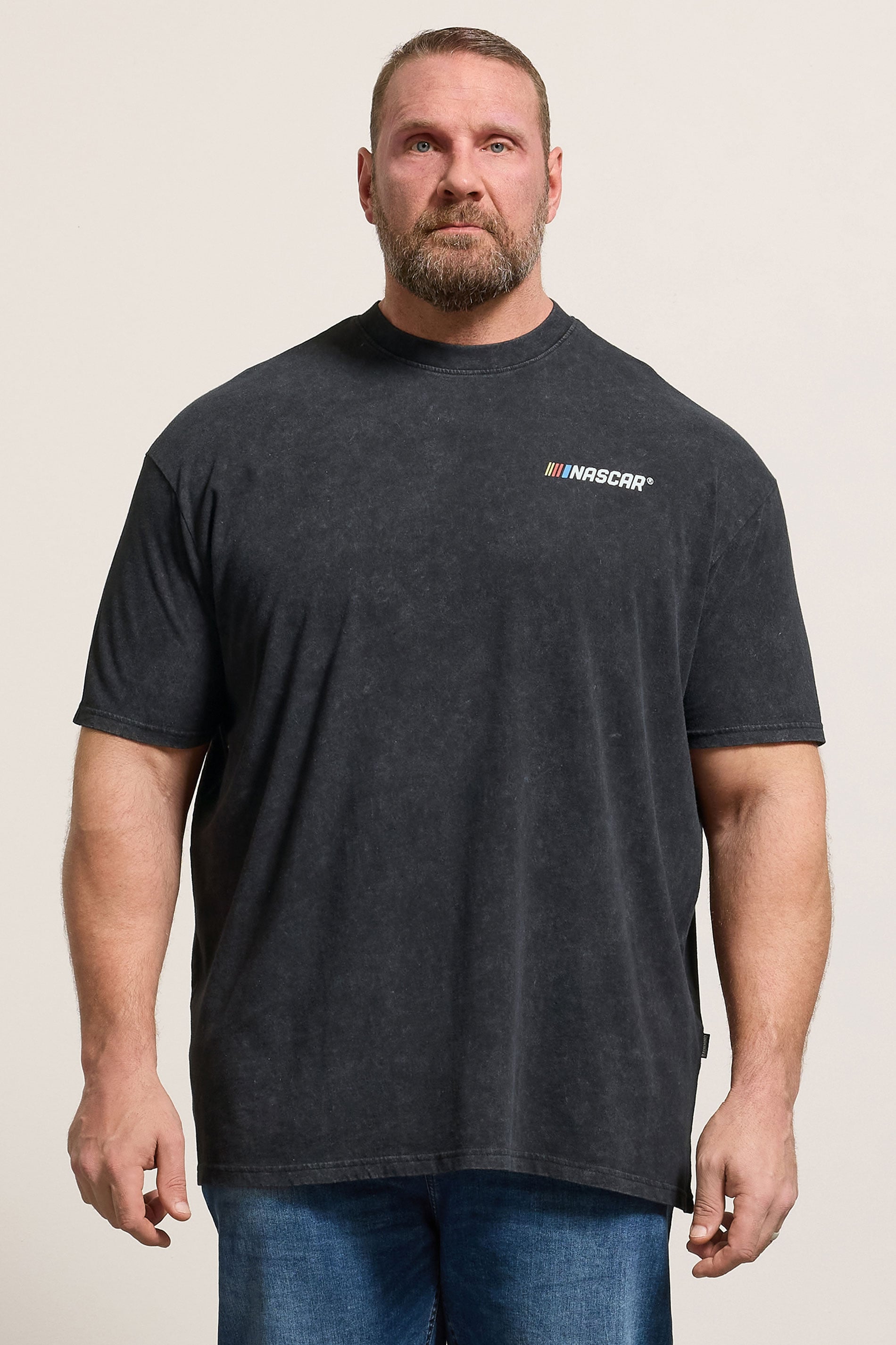 BadRhino Big & Tall Black Acid Wash Nascar Graphic T-Shirt | BadRhino 3