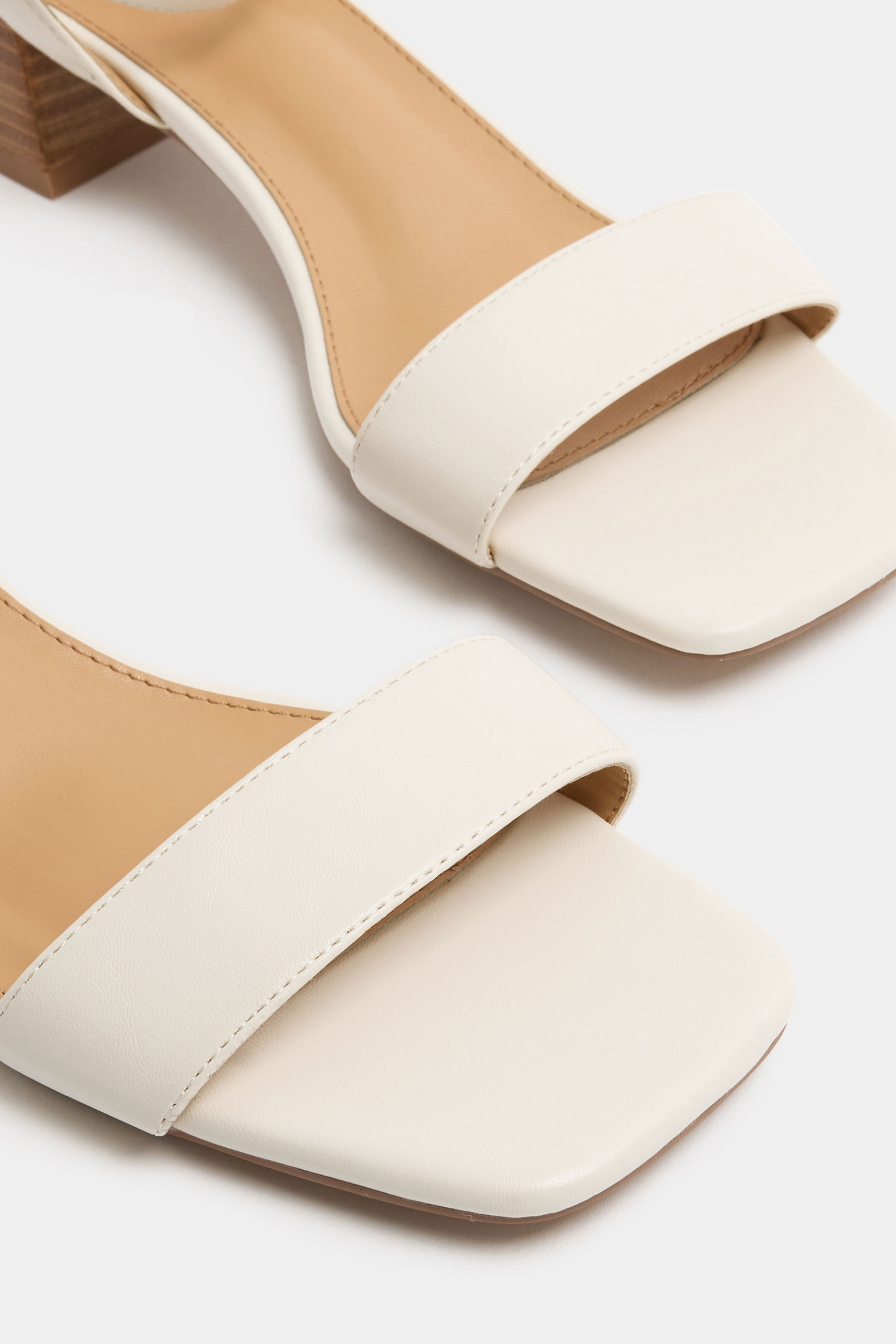 LTS Ivory White Strap Block Heel In Standard Fit | Long Tall Sally 4