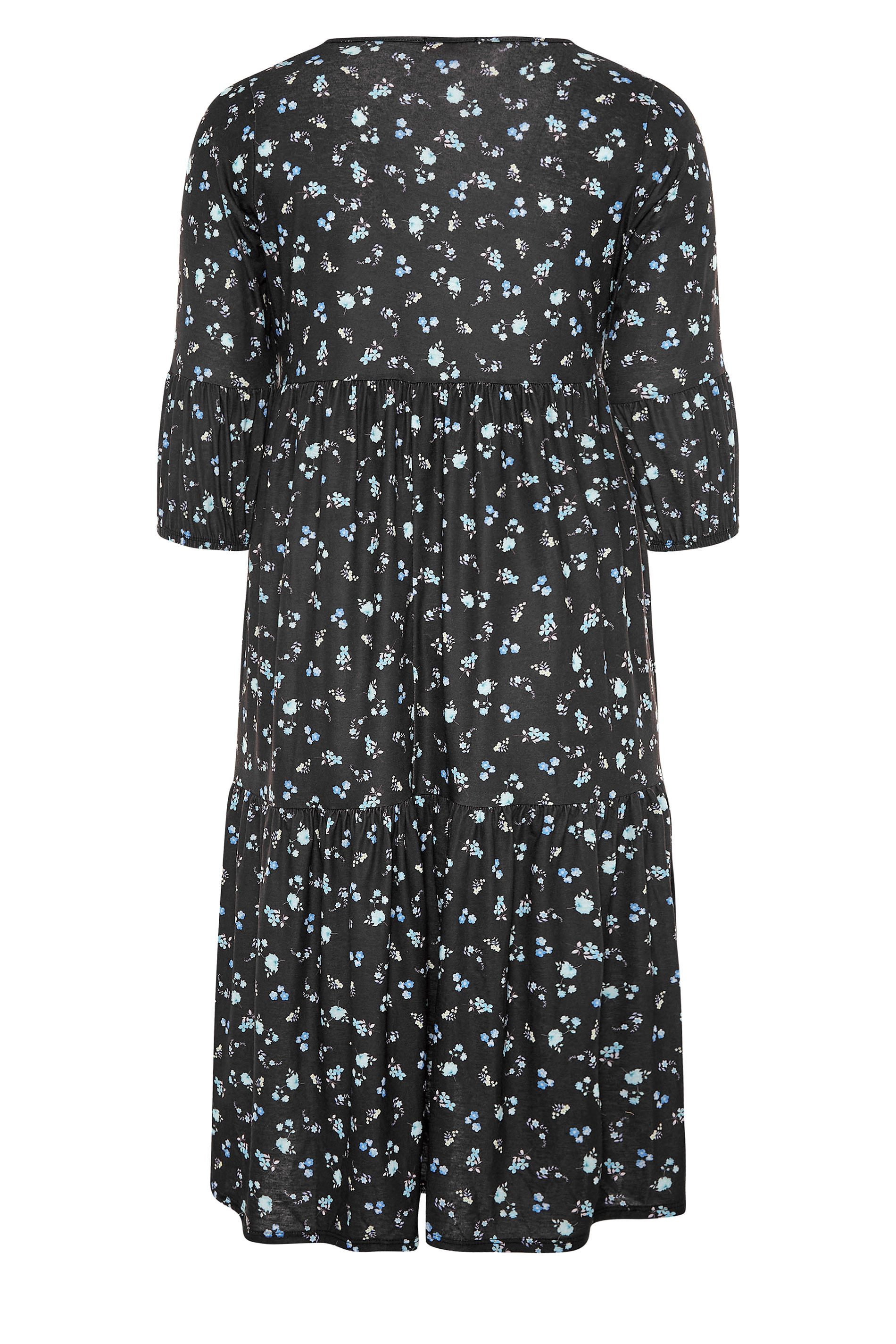 Plus Size Bump It Up Maternity Black Ditsy Floral Smock Dress Yours Clothing 