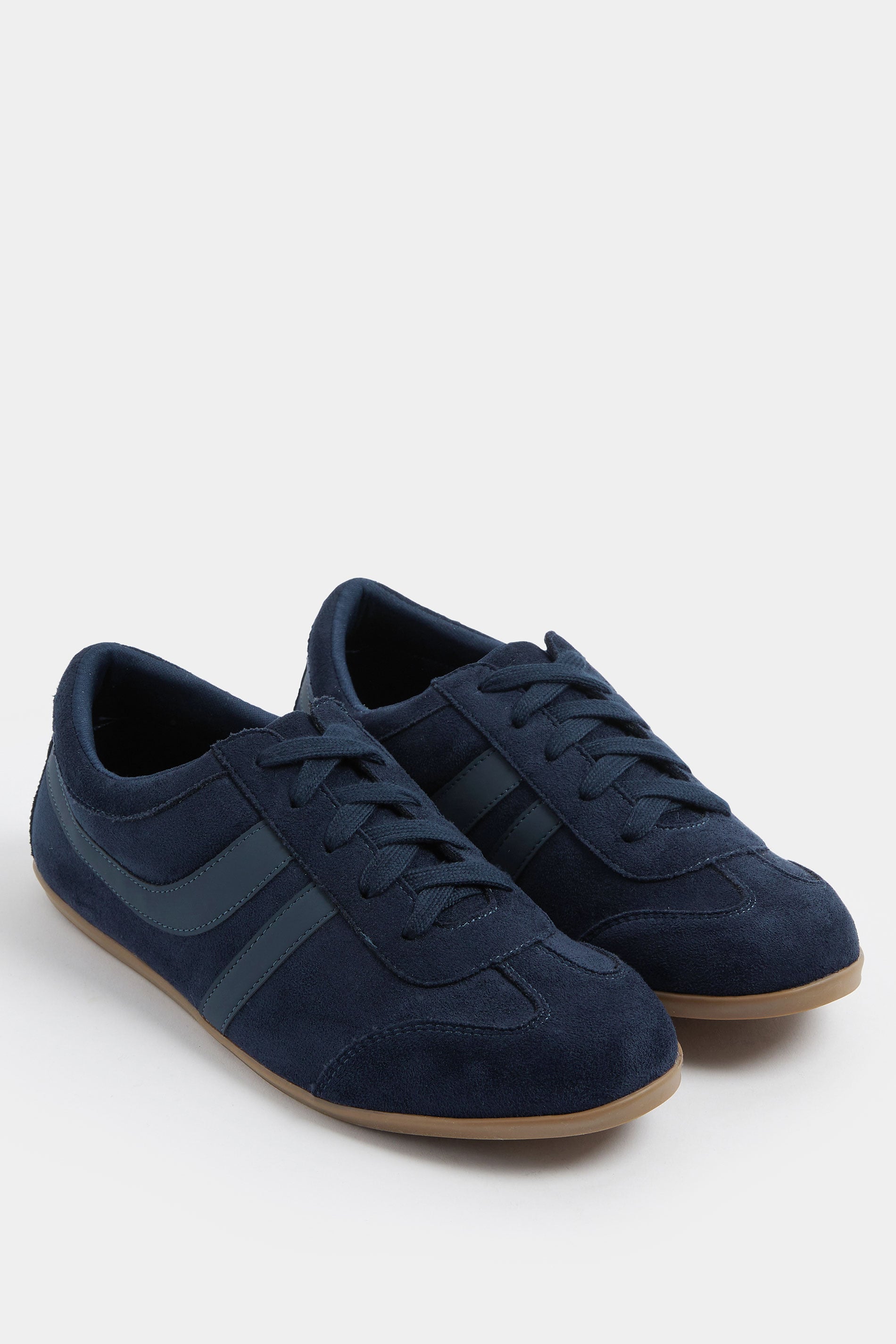 LTS Navy Blue Padded Retro Trainers In Standard Fit | Long Tall Sally 3