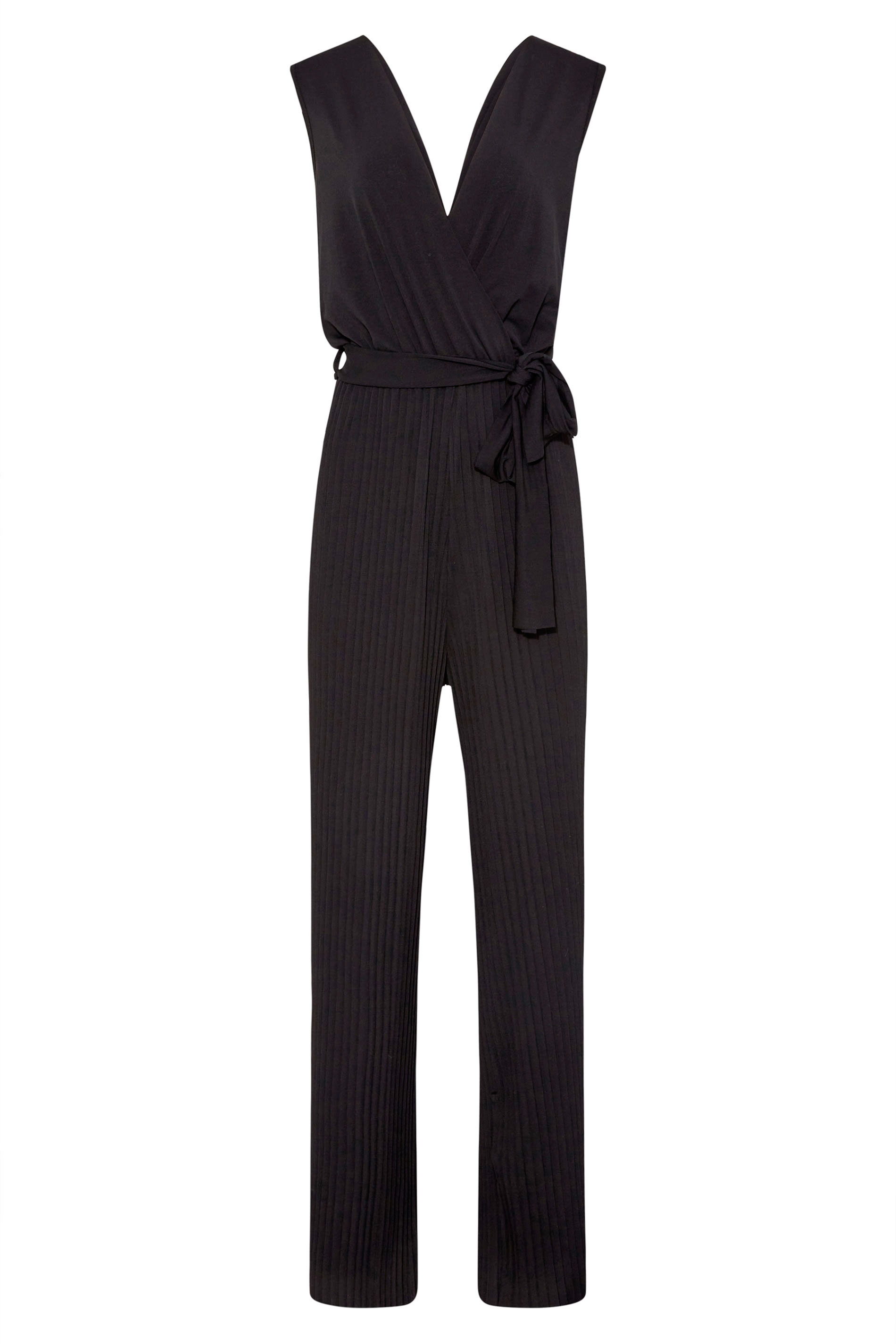 LTS Tall Women's Black Pleated Wrap Wide Leg Jumpsuit | Long Tall Sally 2
