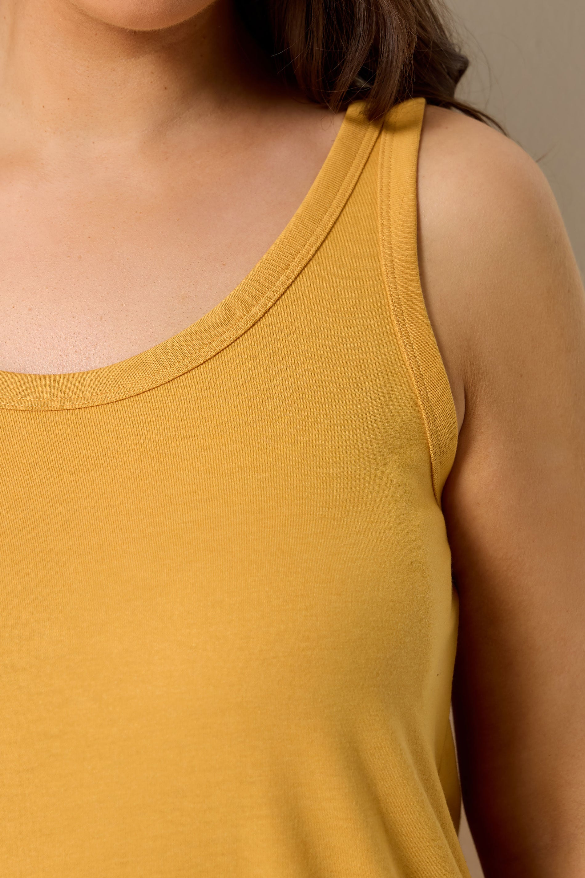 YOURS Plus Size Yellow Core Vest Top | Yours Clothing 4